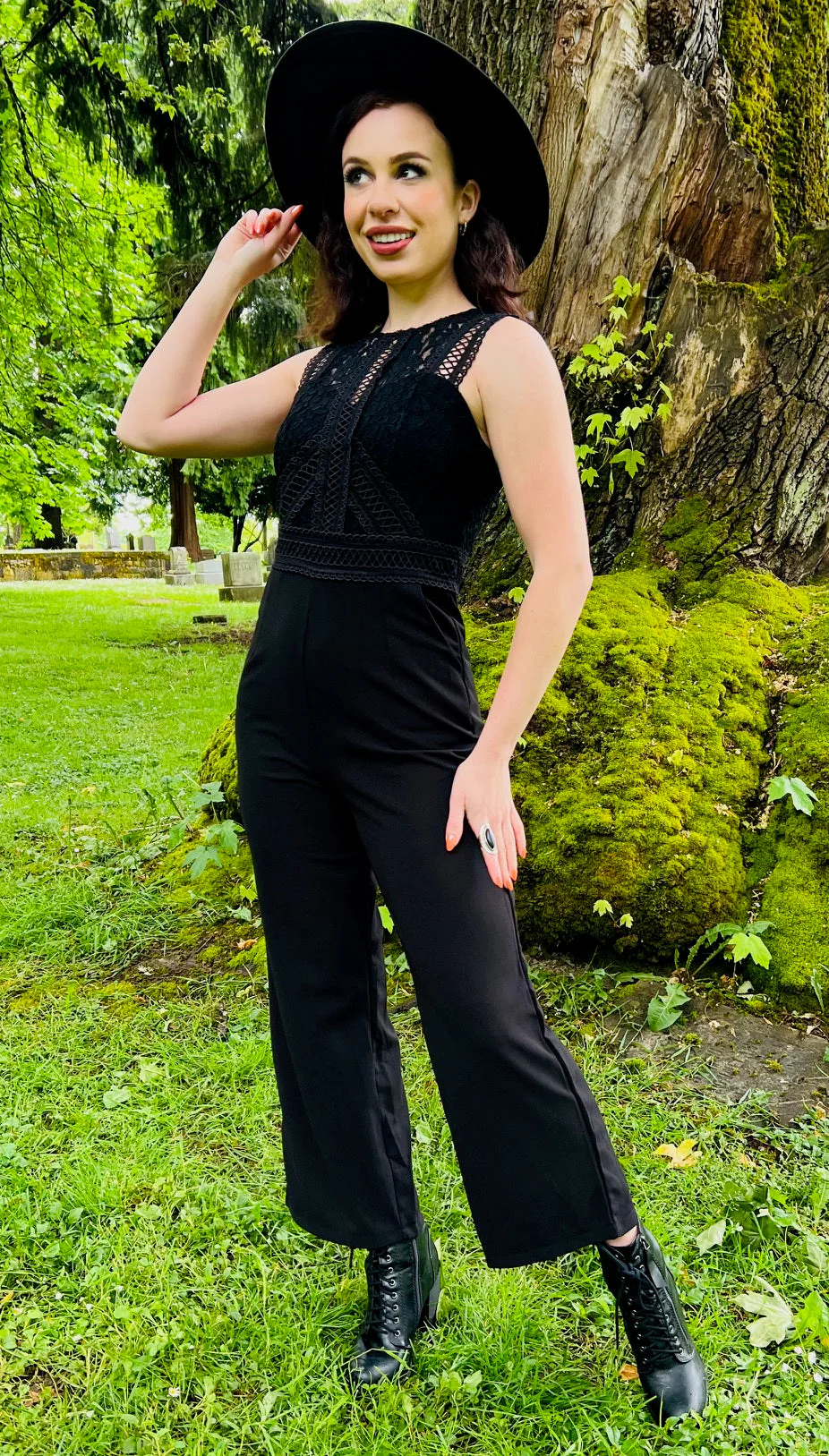 Branwen - Romantic Corporate Goth Jumpsuit - READY TO SHIP - Image 4