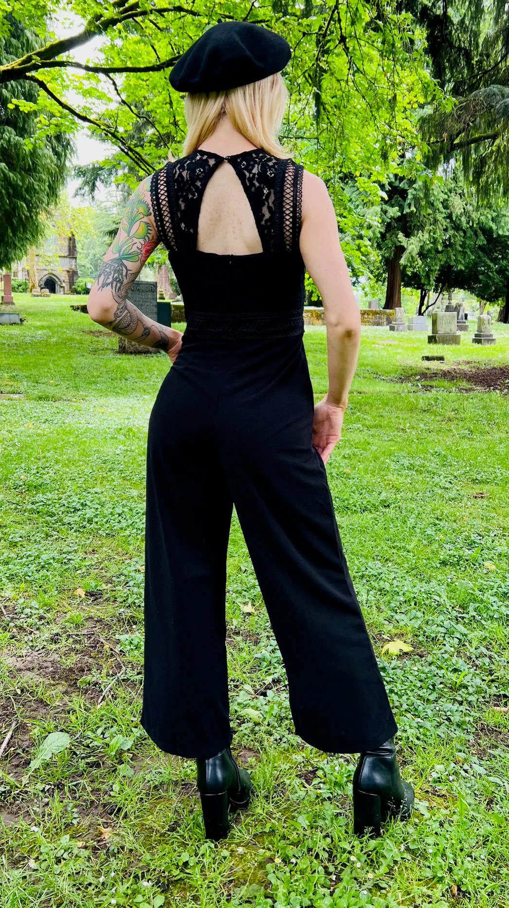 Branwen - Romantic Corporate Goth Jumpsuit - READY TO SHIP - Image 6