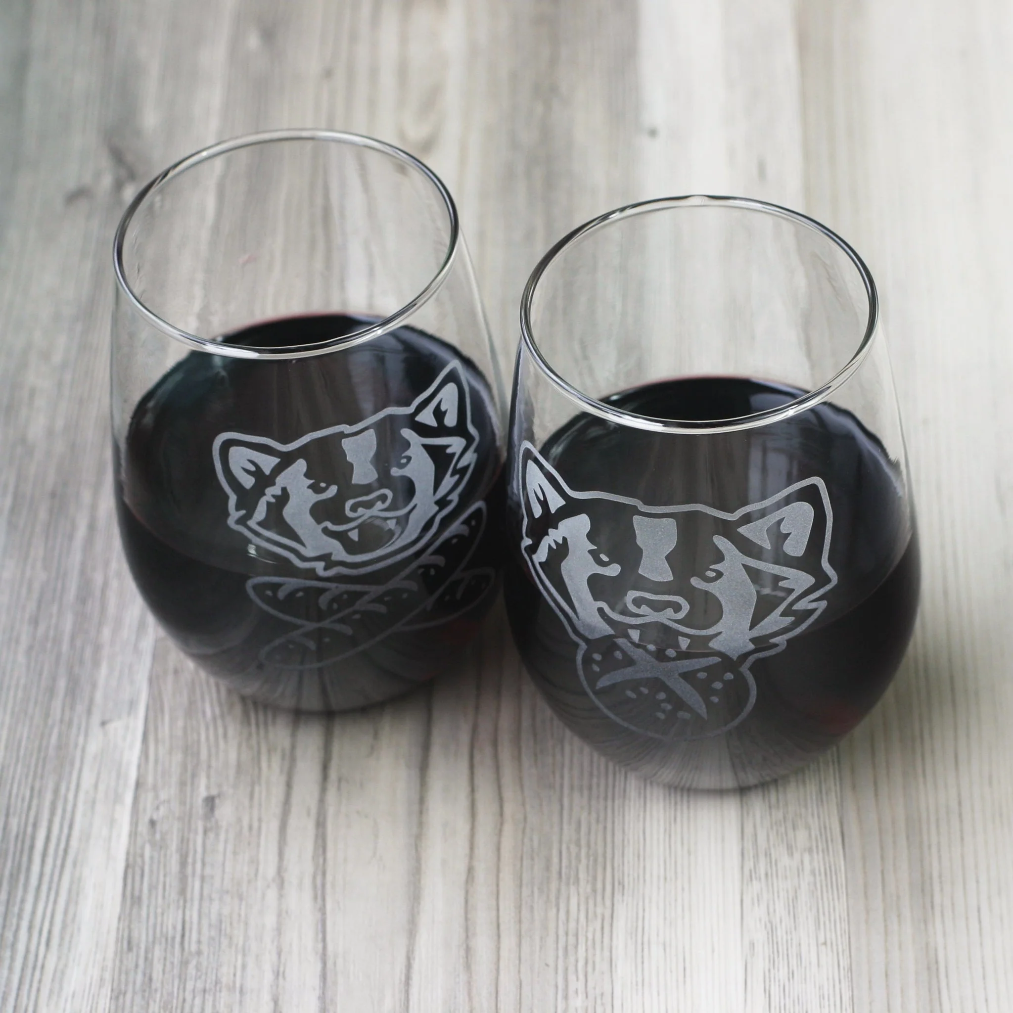 Bread and Badger Stemless Wine Glass - etched glassware - Image 4