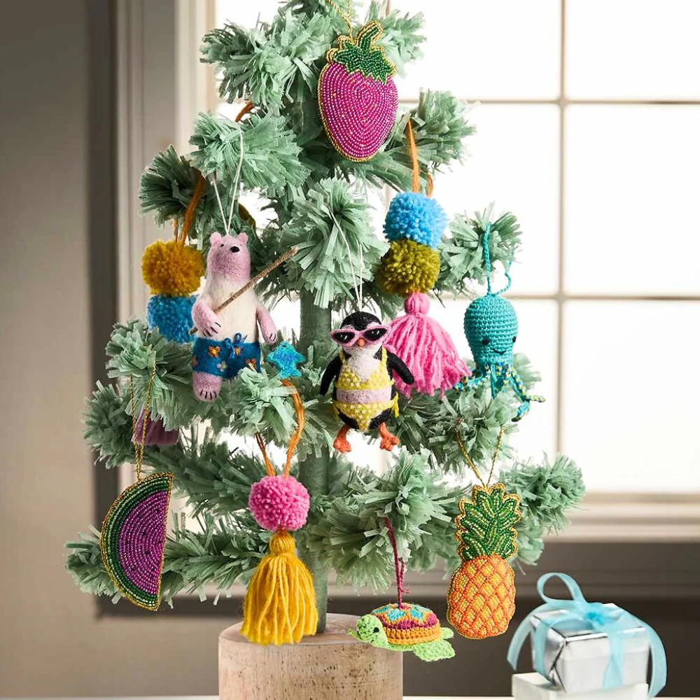 Bright Beaded Fruit Ornaments - Set of 3 - Image 2