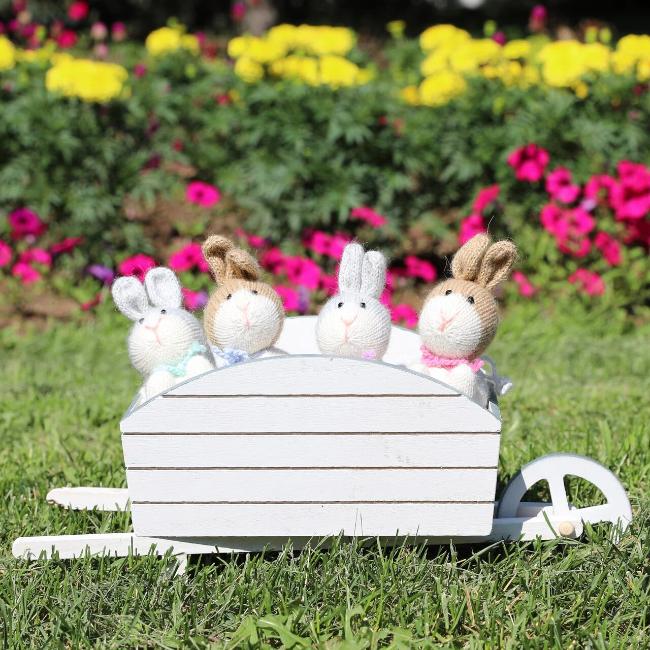 Bunnies with Bows Ornaments- set of 6 - Image 3