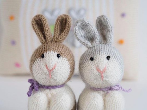 Bunnies with Bows Ornaments- set of 6 - Image 4