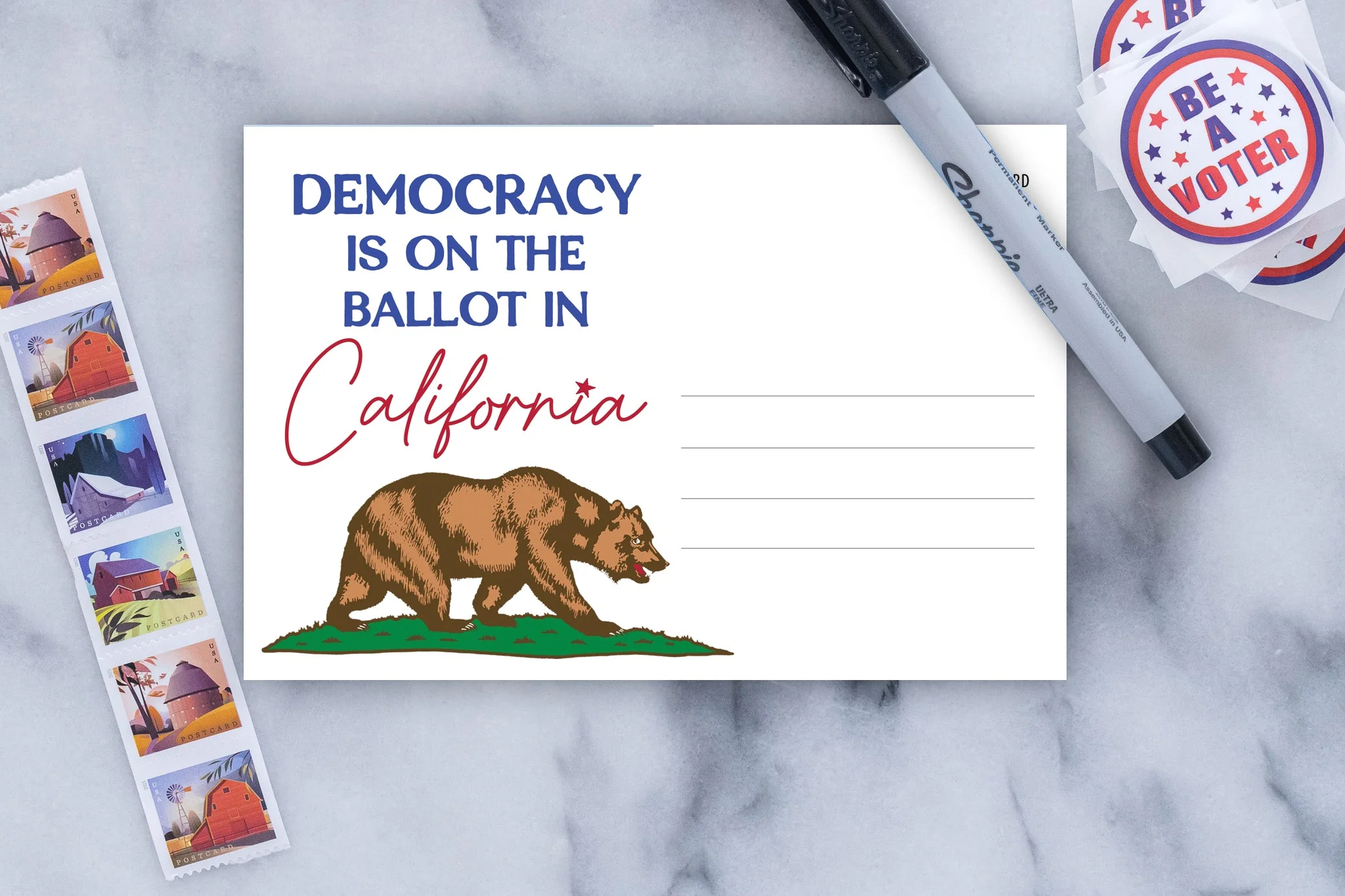 California Voter Postcards - Blank 4x6 Voter Postcards - Image 3