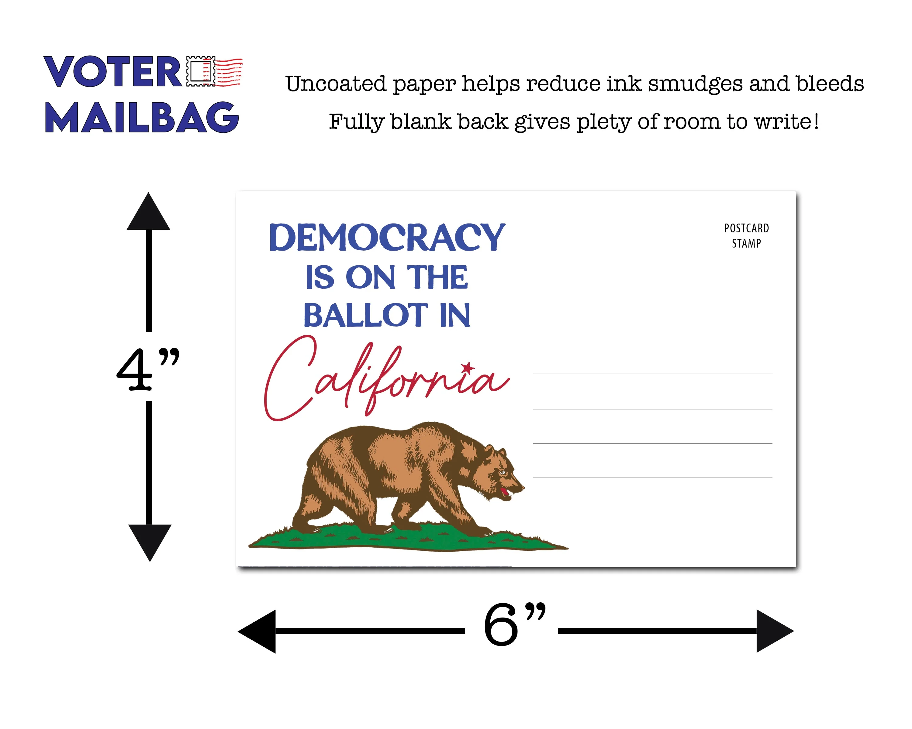 California Voter Postcards - Blank 4x6 Voter Postcards - Image 4