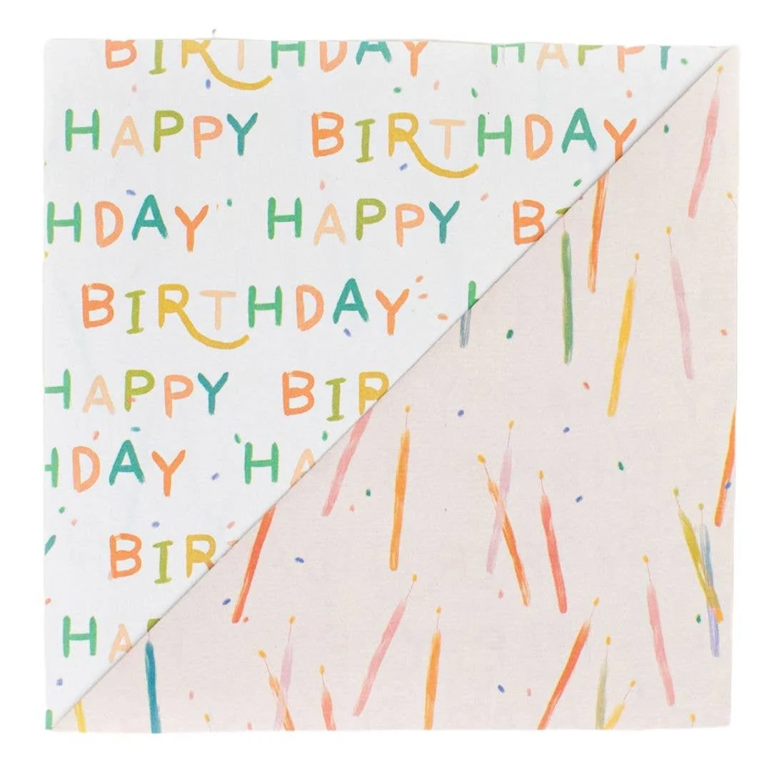 Candles / Happy Birthday • Double-Sided Eco Wrapping Paper - Image 3