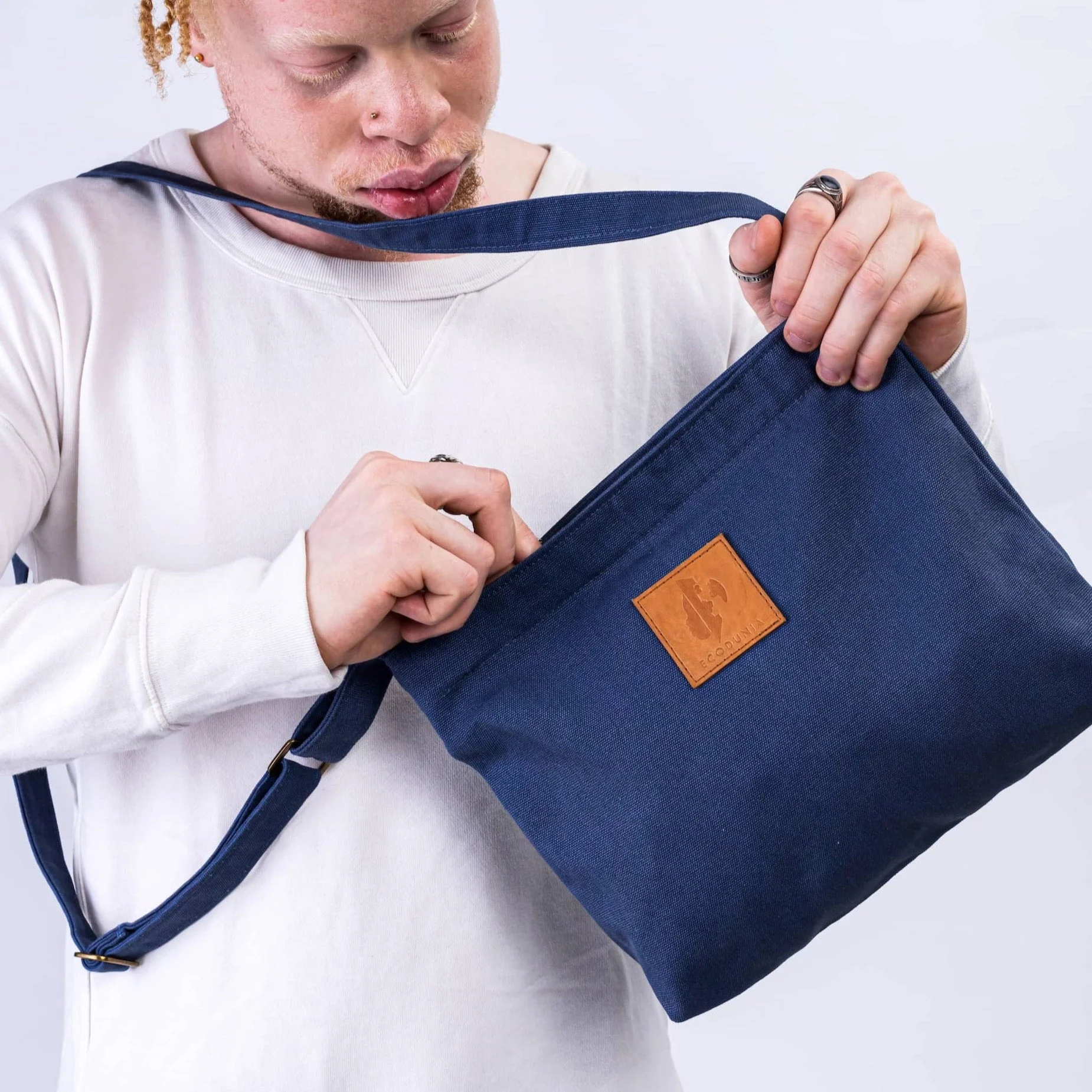 Canvas Mini Crossbody Bag for Men & Women | Amani - Image 27