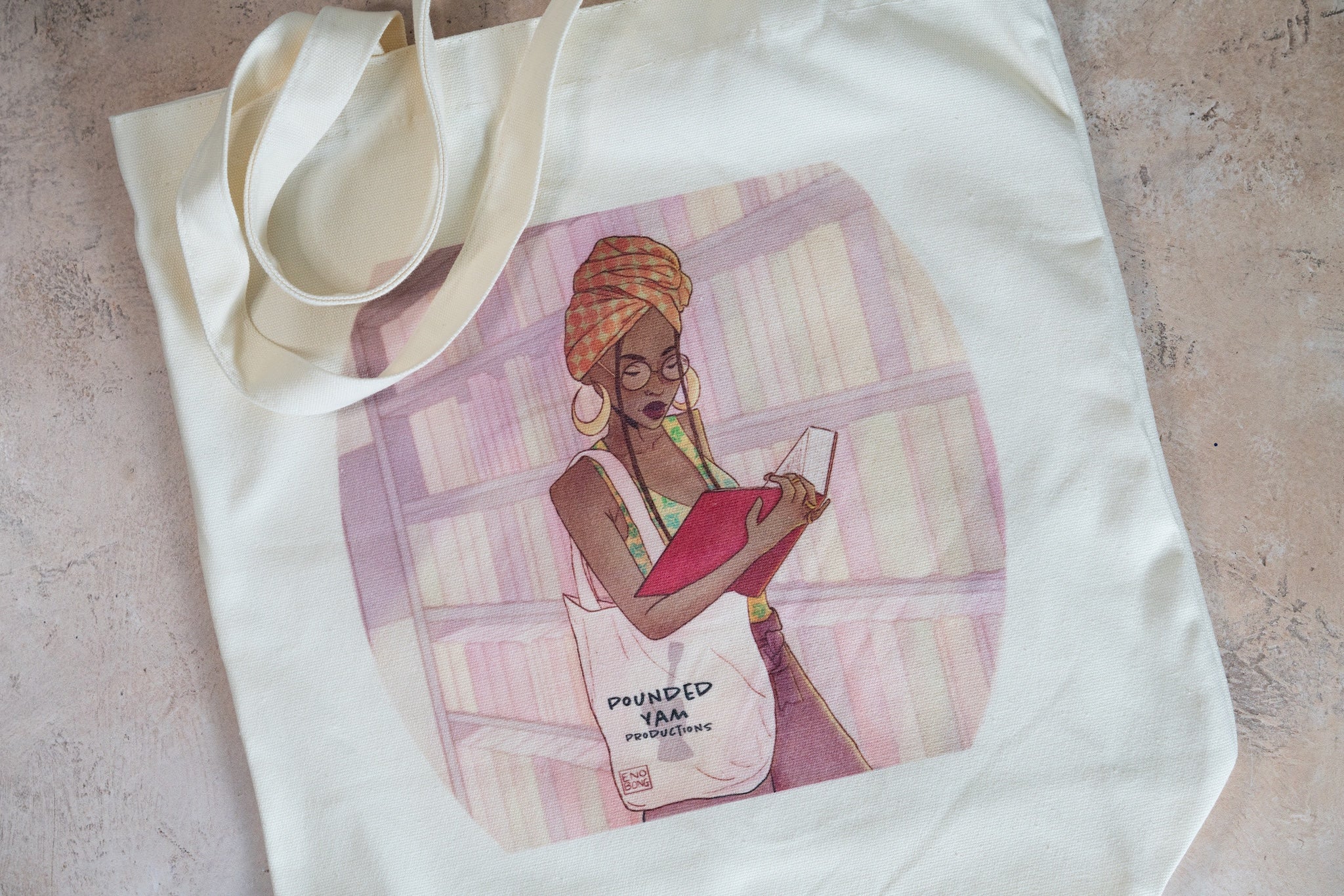 Canvas Tote Bag - Black Girl Reading - Image 3