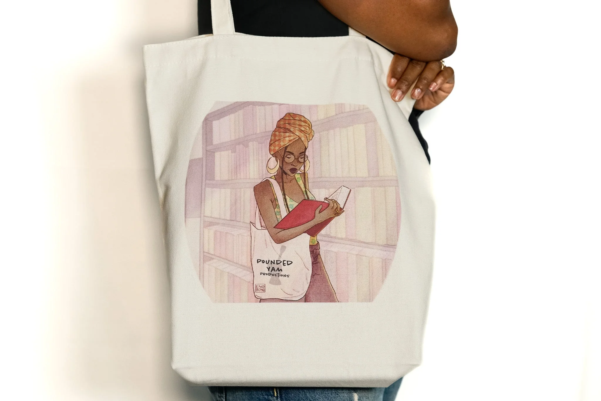 Canvas Tote Bag - Black Girl Reading - Image 5