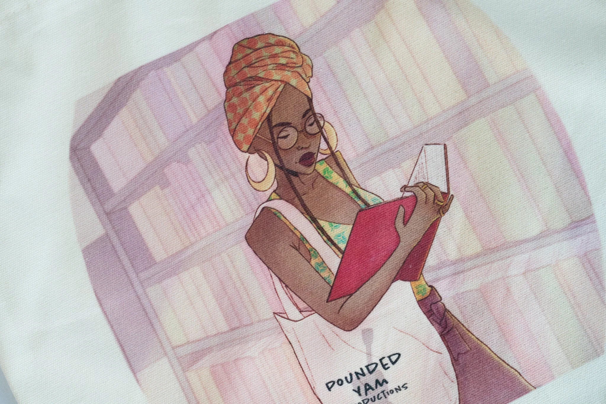 Canvas Tote Bag - Black Girl Reading - Image 6