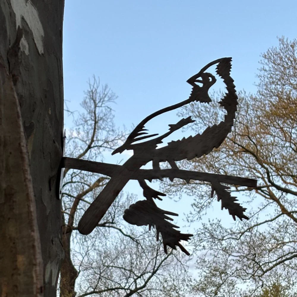 Cardinal on a Branch Metal Sculpture - Image 2