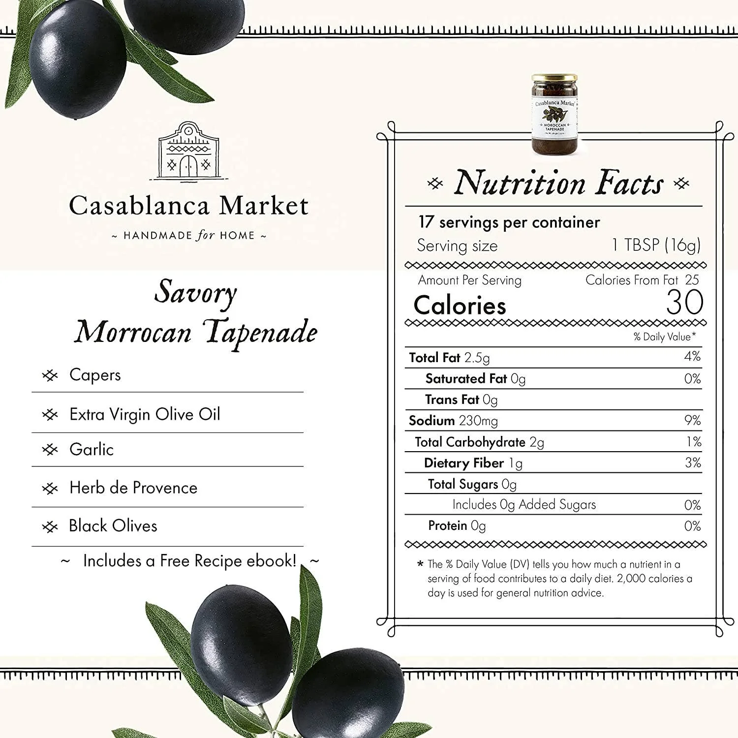 Casablanca Market Black Olive Tapenade Spread - Image 4