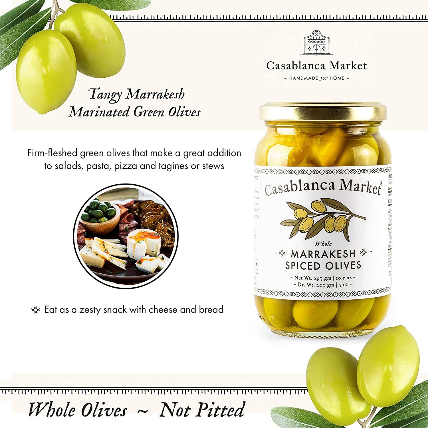 Casablanca Market Marrakesh Spiced Green Olives - Image 2