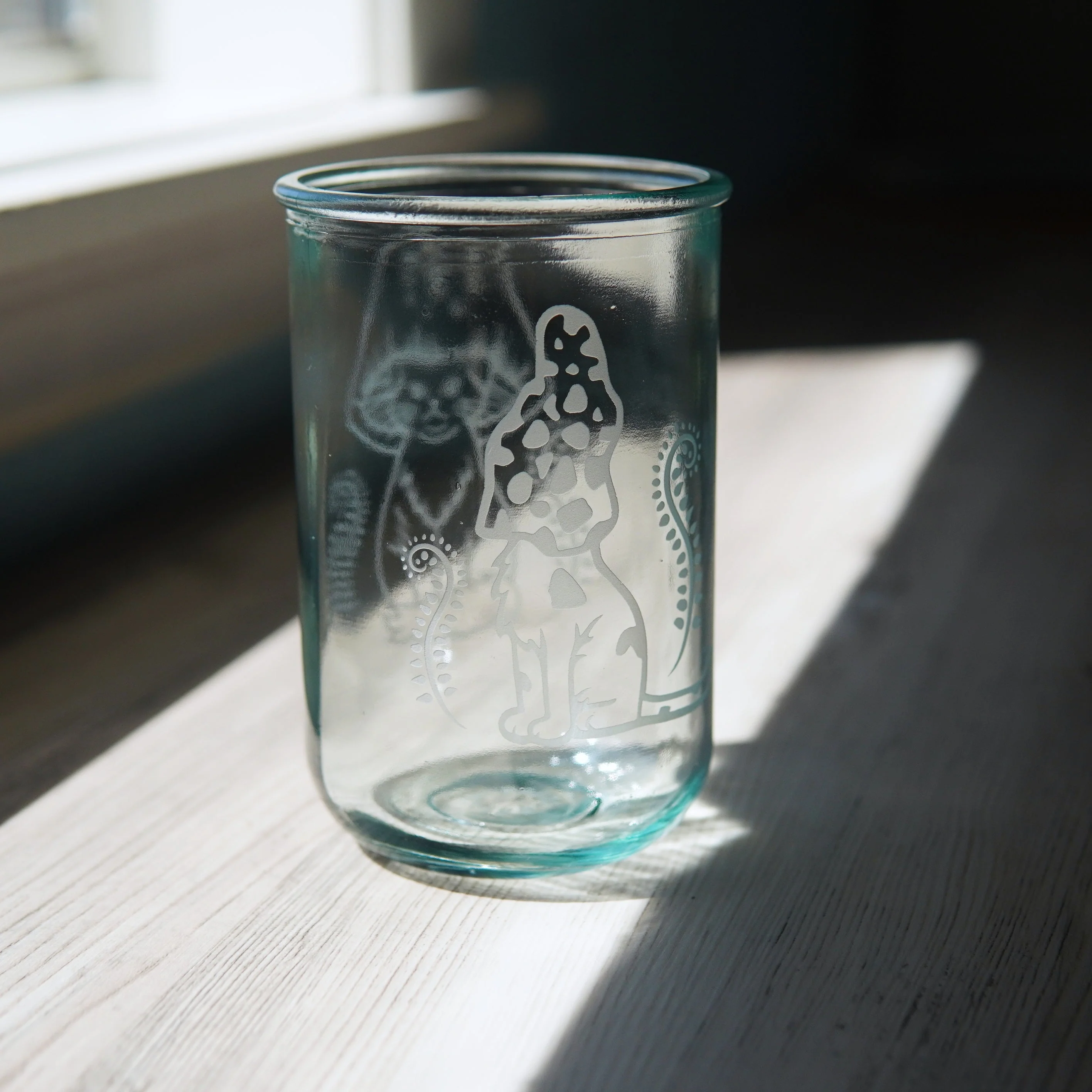 Cat Mushrooms Rustic Recycled Glass Candle Cup - Image 4