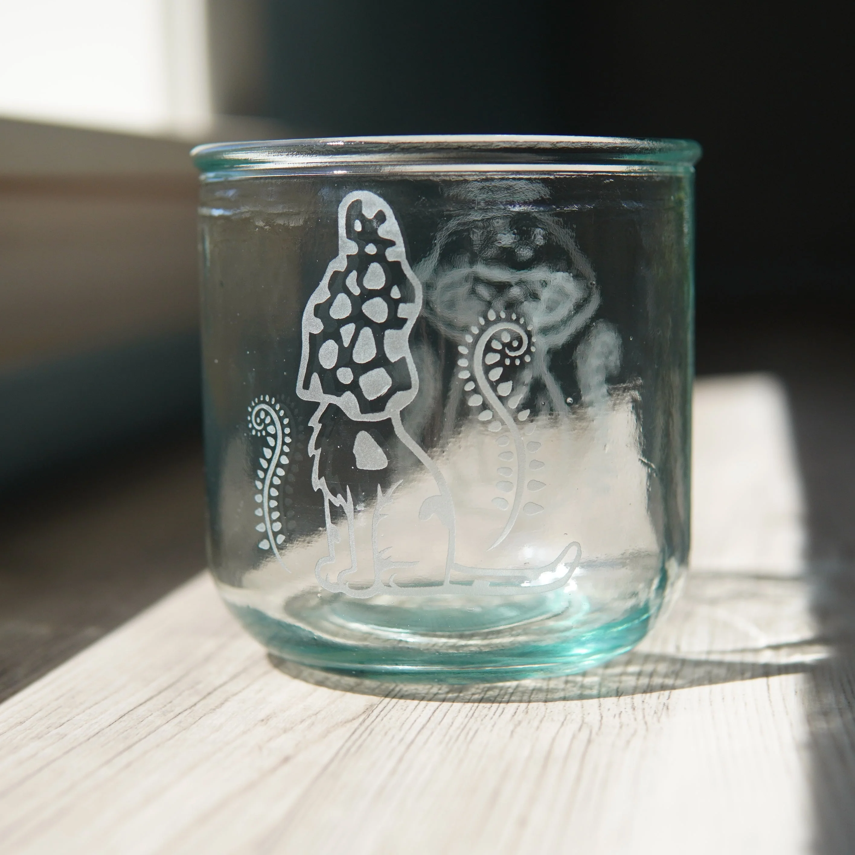 Cat Mushrooms Rustic Recycled Glass Candle Cup - Image 7