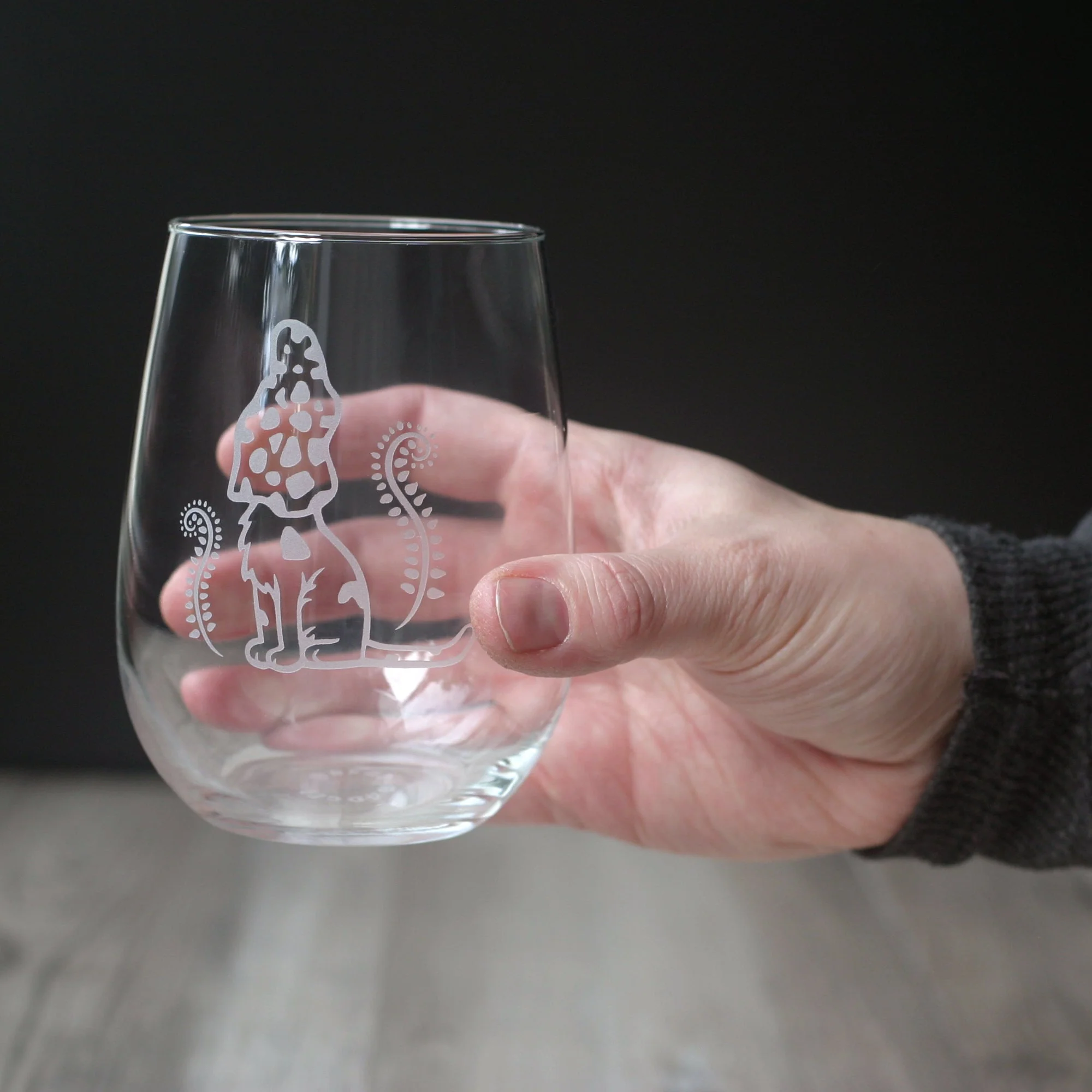 Cat Mushrooms Wine Glass - Image 2