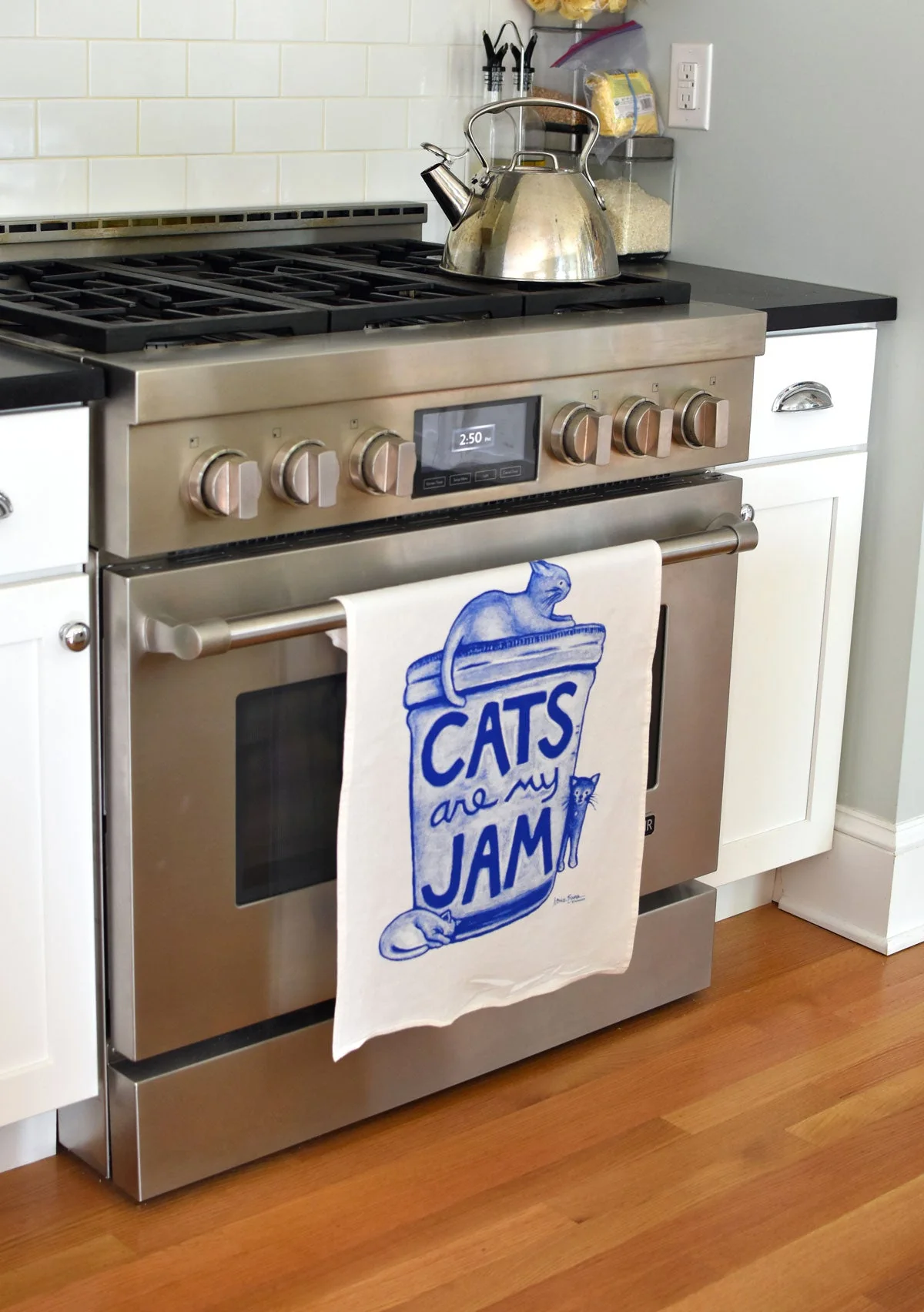 Cats Are My Jam Funny Cat Kitchen Towel | Flour Sack Tea Towel - Image 2