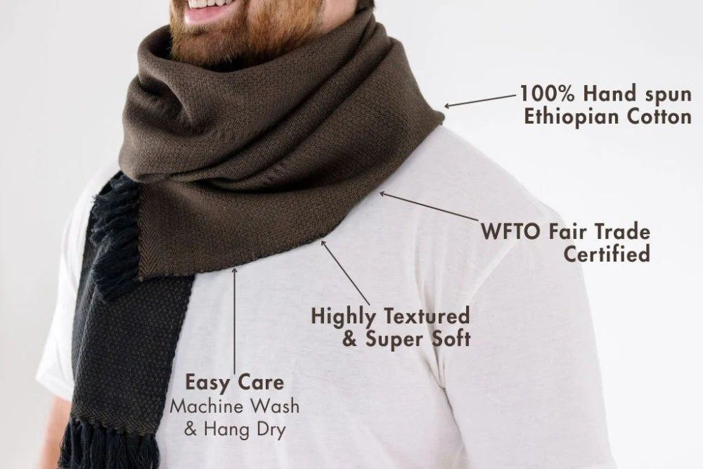 Chala Handwoven Ethiopian Cotton Scarf - Image 2