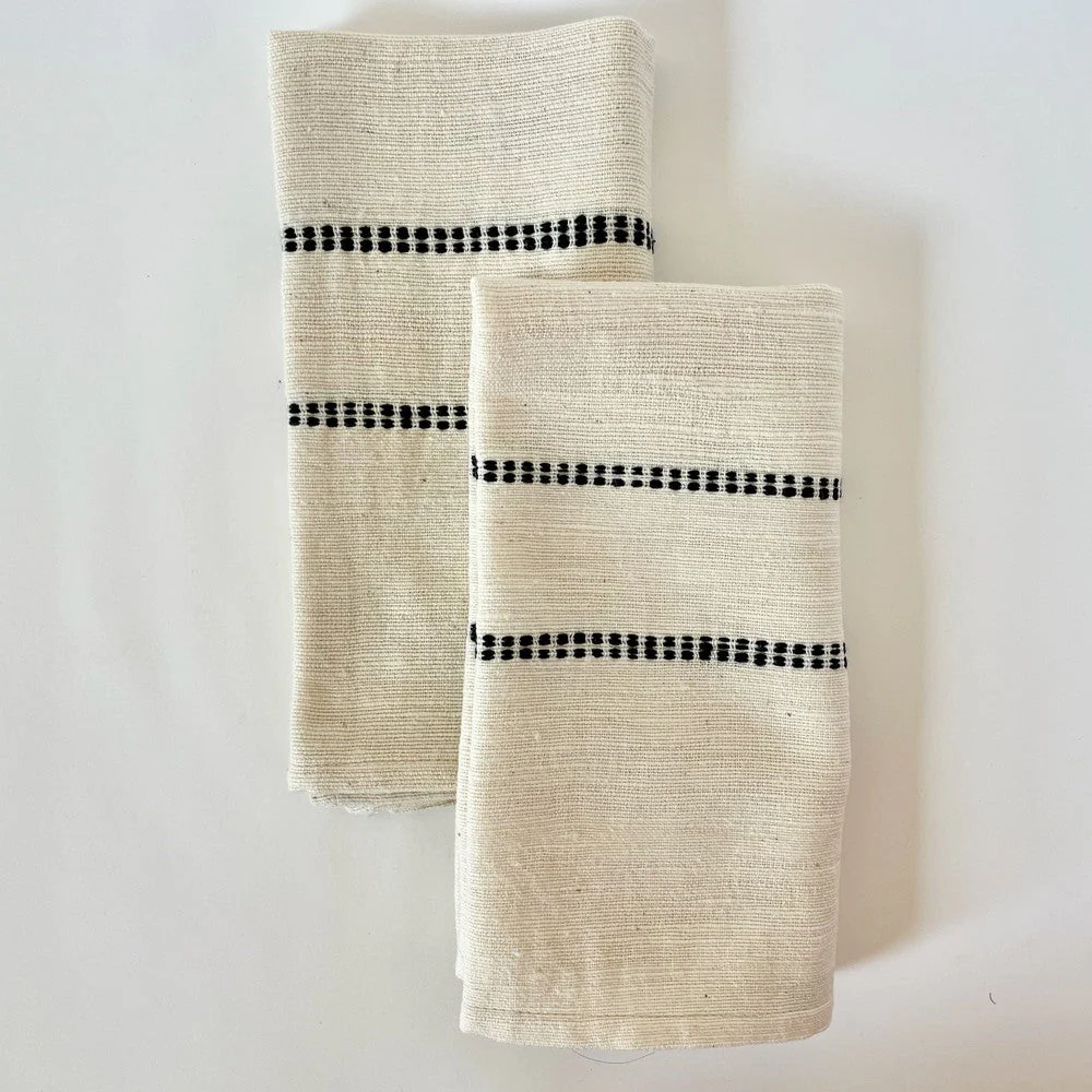 Chamo Handwoven Ethiopian Cotton Napkins | Set of 2 - Image 7