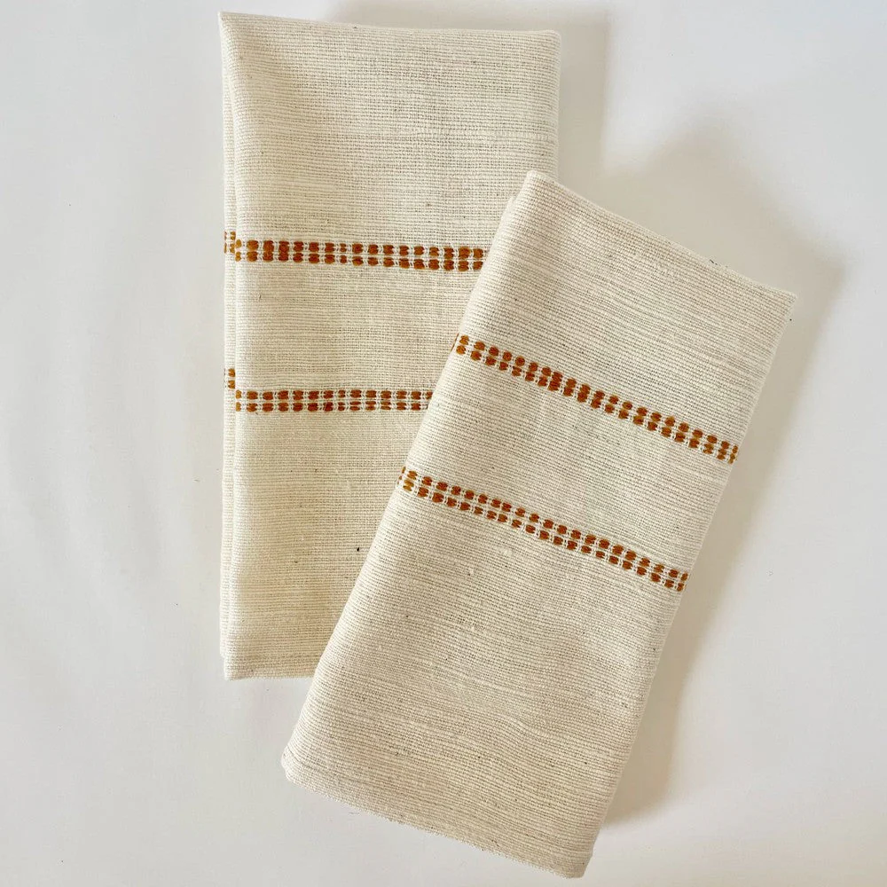Chamo Handwoven Ethiopian Cotton Napkins | Set of 2 - Image 9