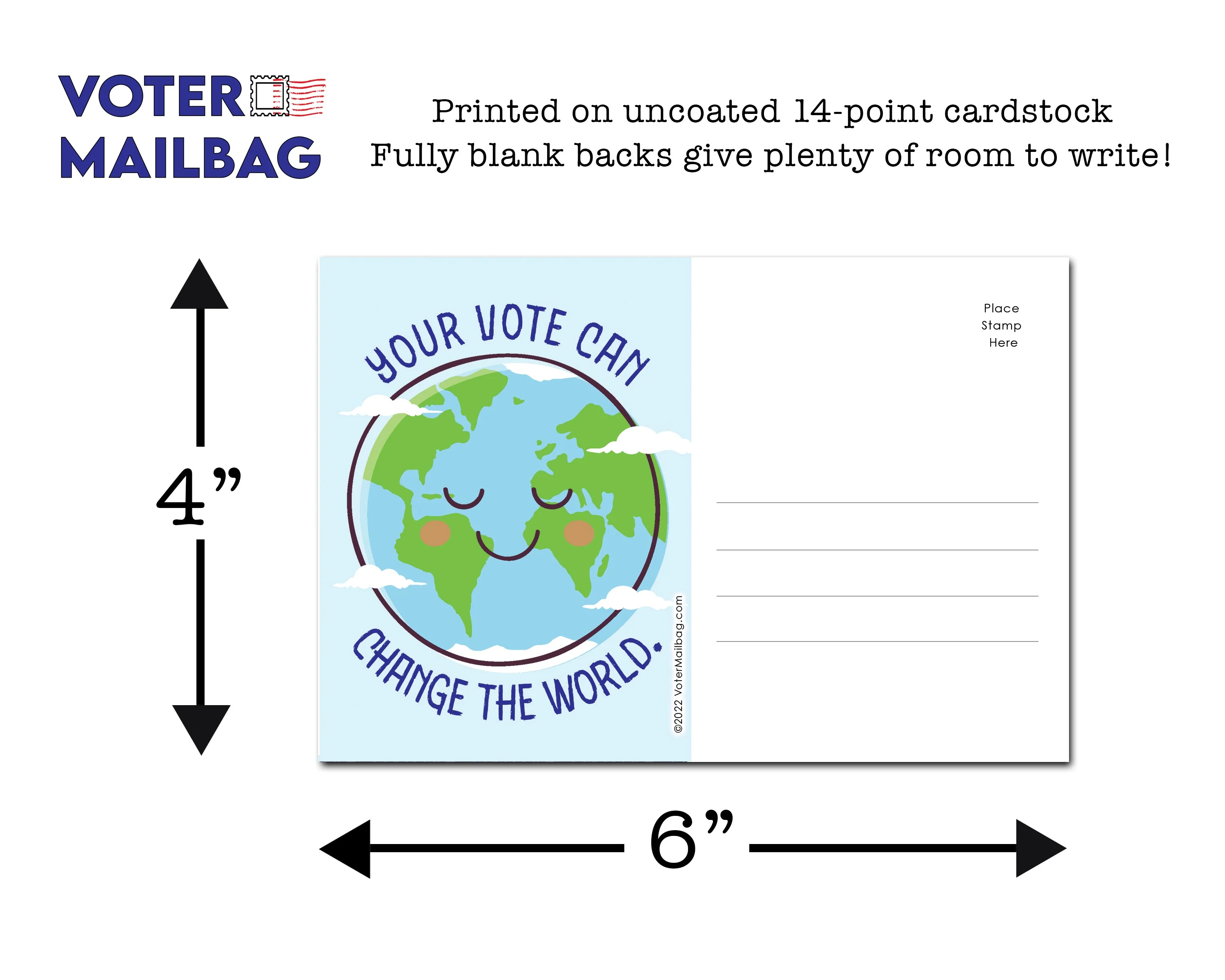 Change The World Blank 4x6 Voter Postcards - Image 5