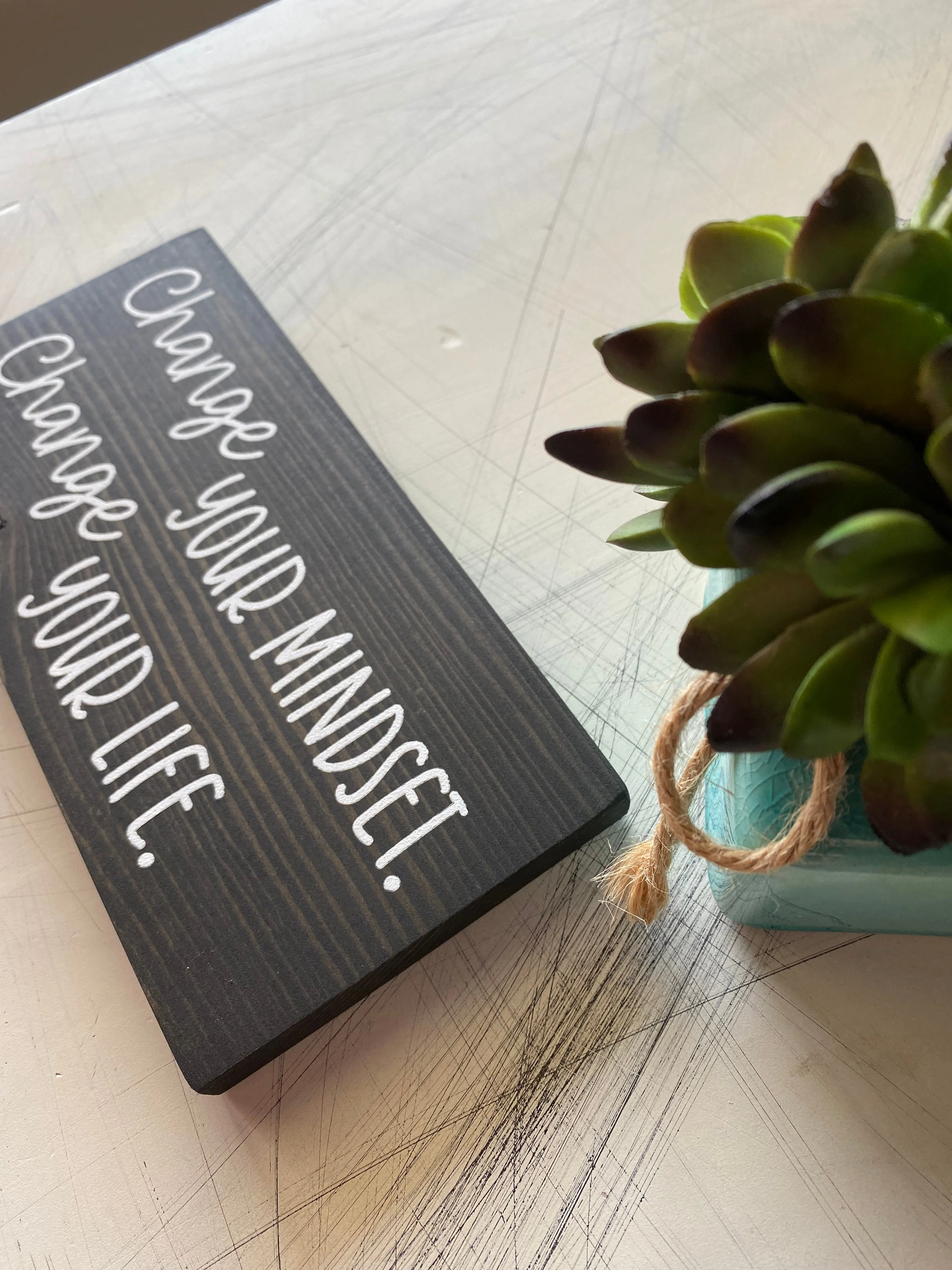 Change your mindset. Change your life. - mini wood sign - Image 4