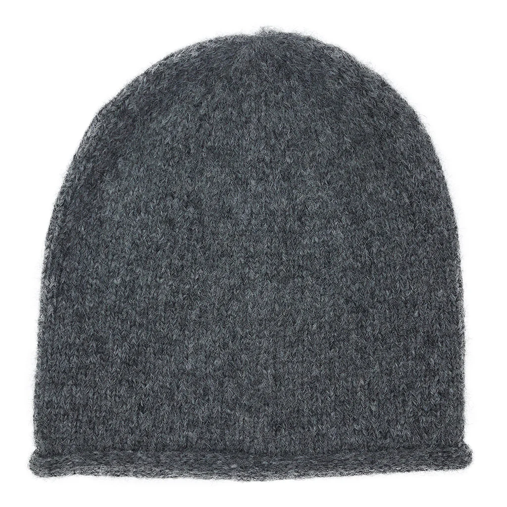 Charcoal Essential Knit Alpaca Beanie - Image 6
