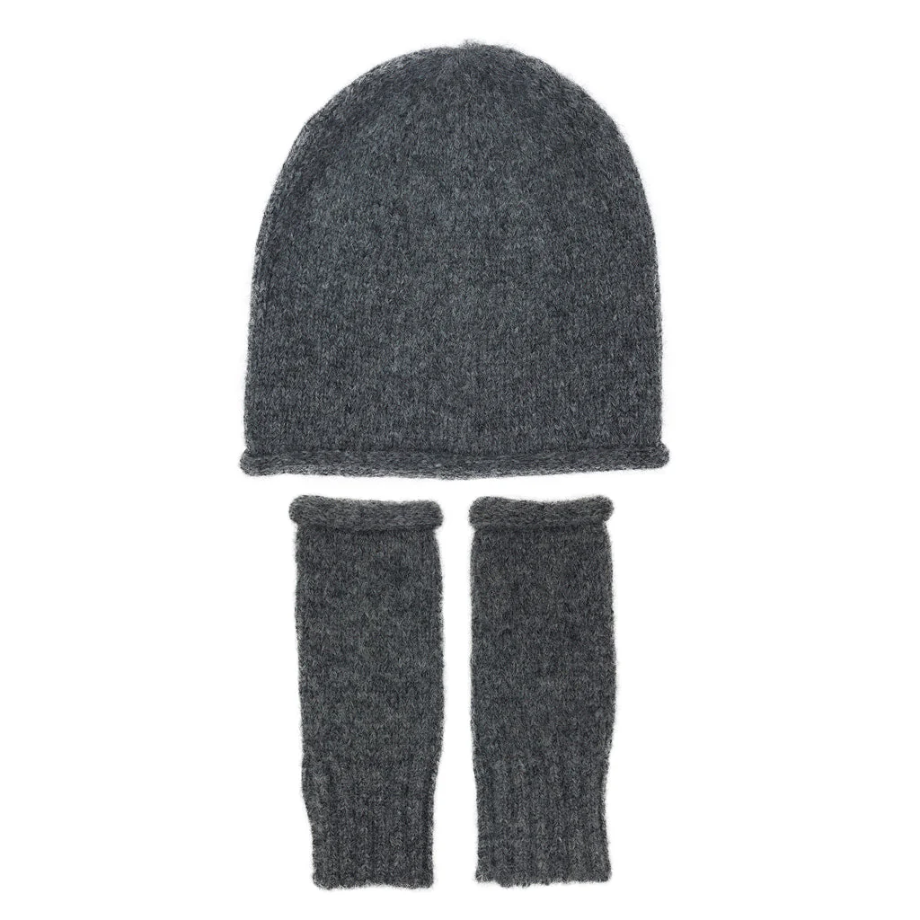 Charcoal Essential Knit Alpaca Gloves - Image 5