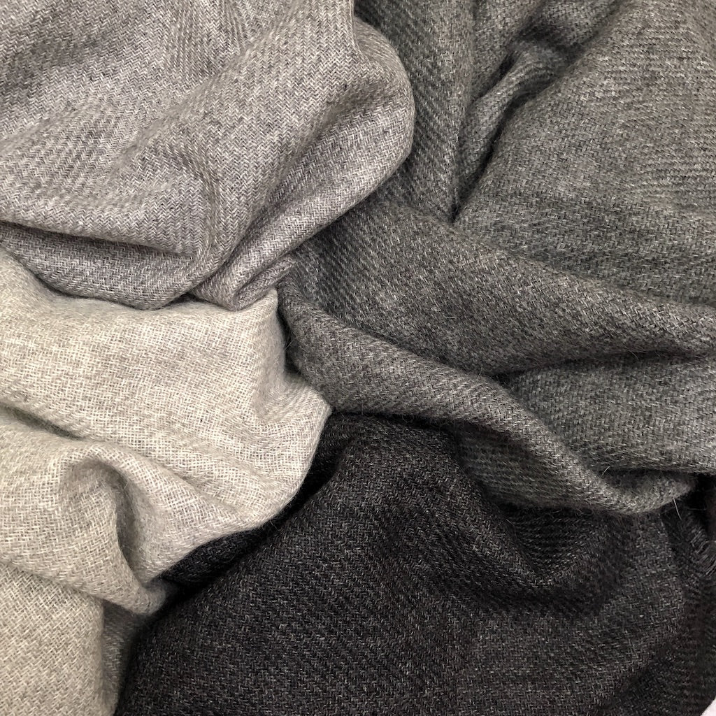 Charcoal Handloom  Cashmere Scarf - Image 3