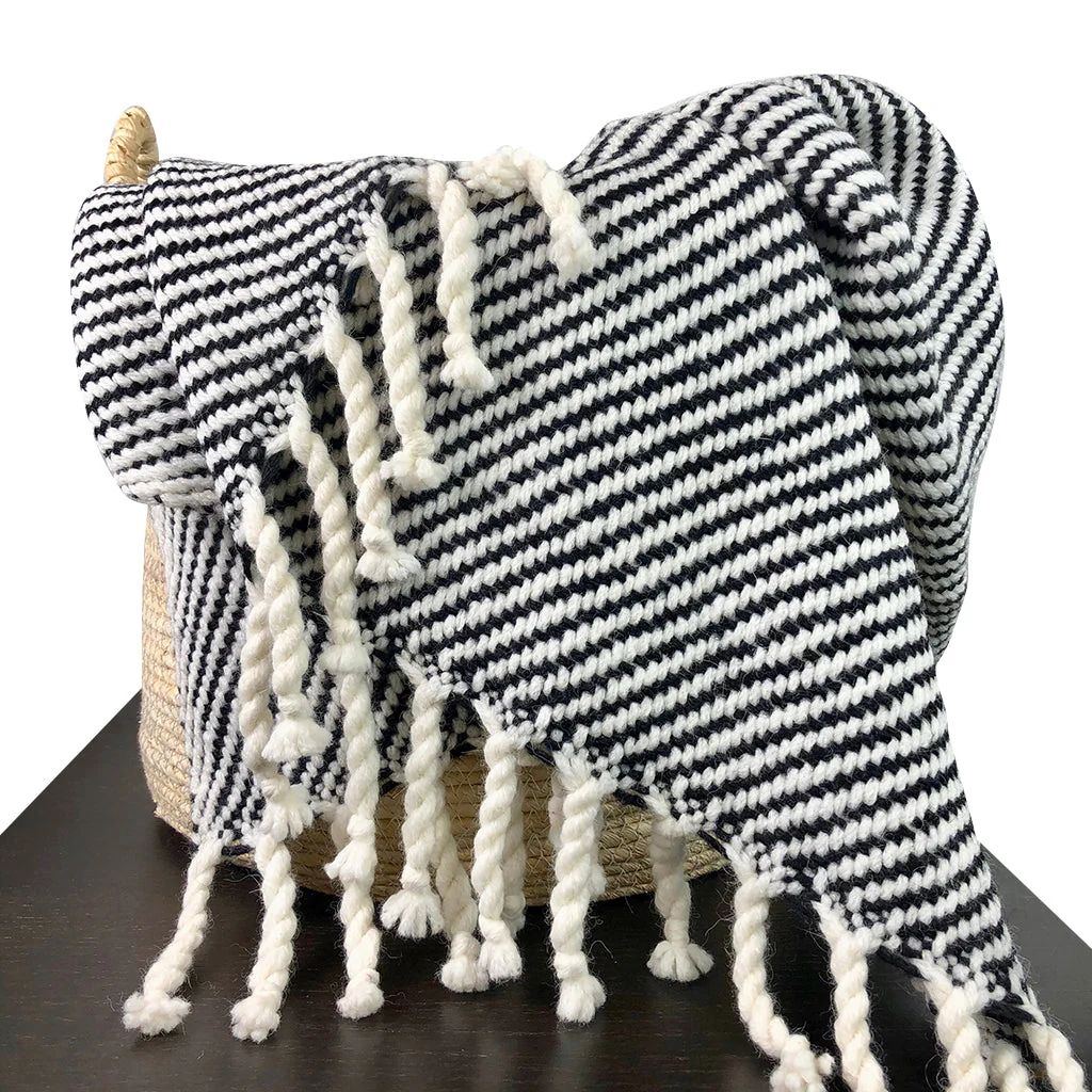 Chunky Black Stripe Alpaca Throw - Image 3
