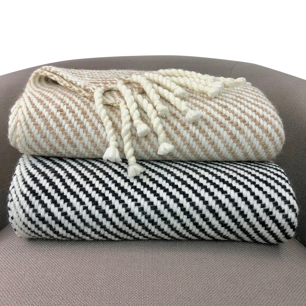 Chunky Black Stripe Alpaca Throw - Image 5