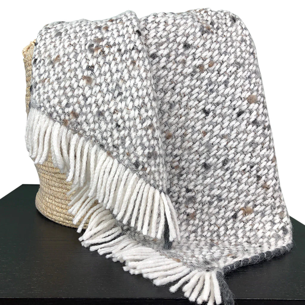Chunky Gray Weave Alpaca Throw - Image 4