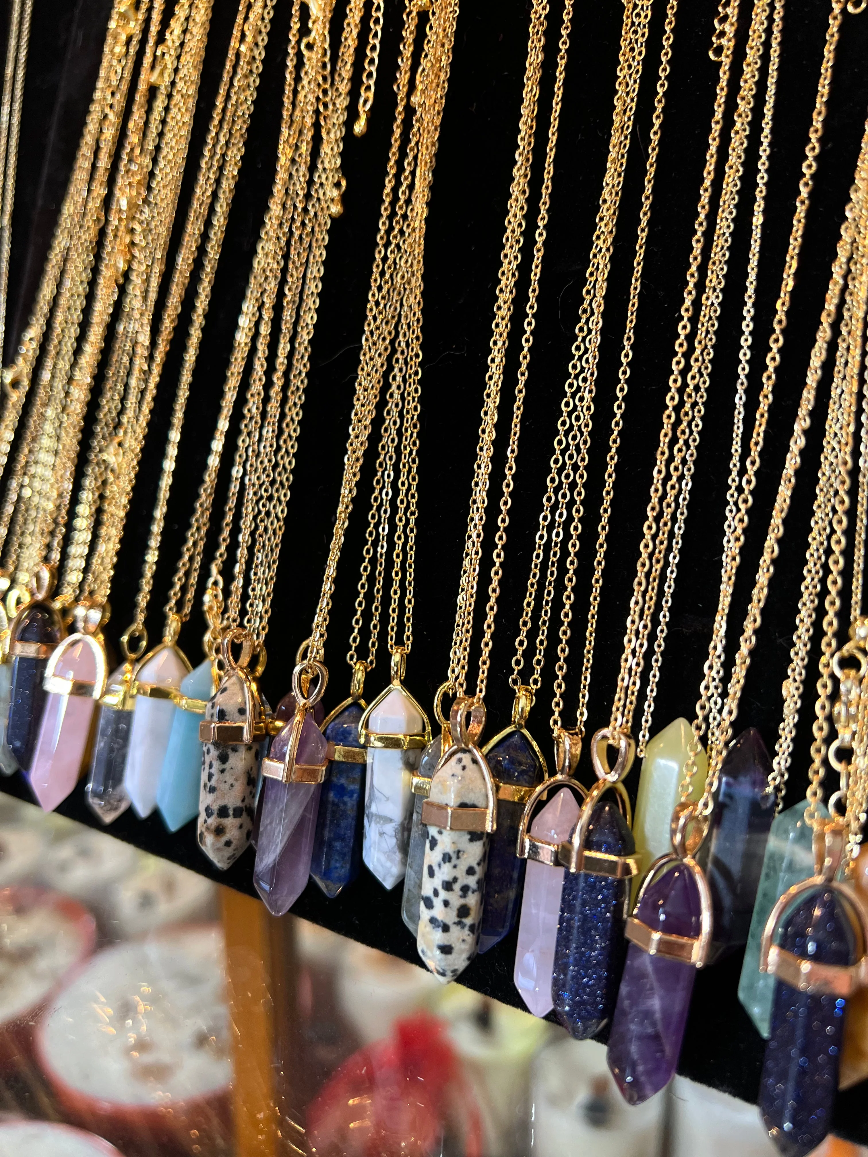 Classic Hexagon healing crystal necklaces - Gold chain - Image 4