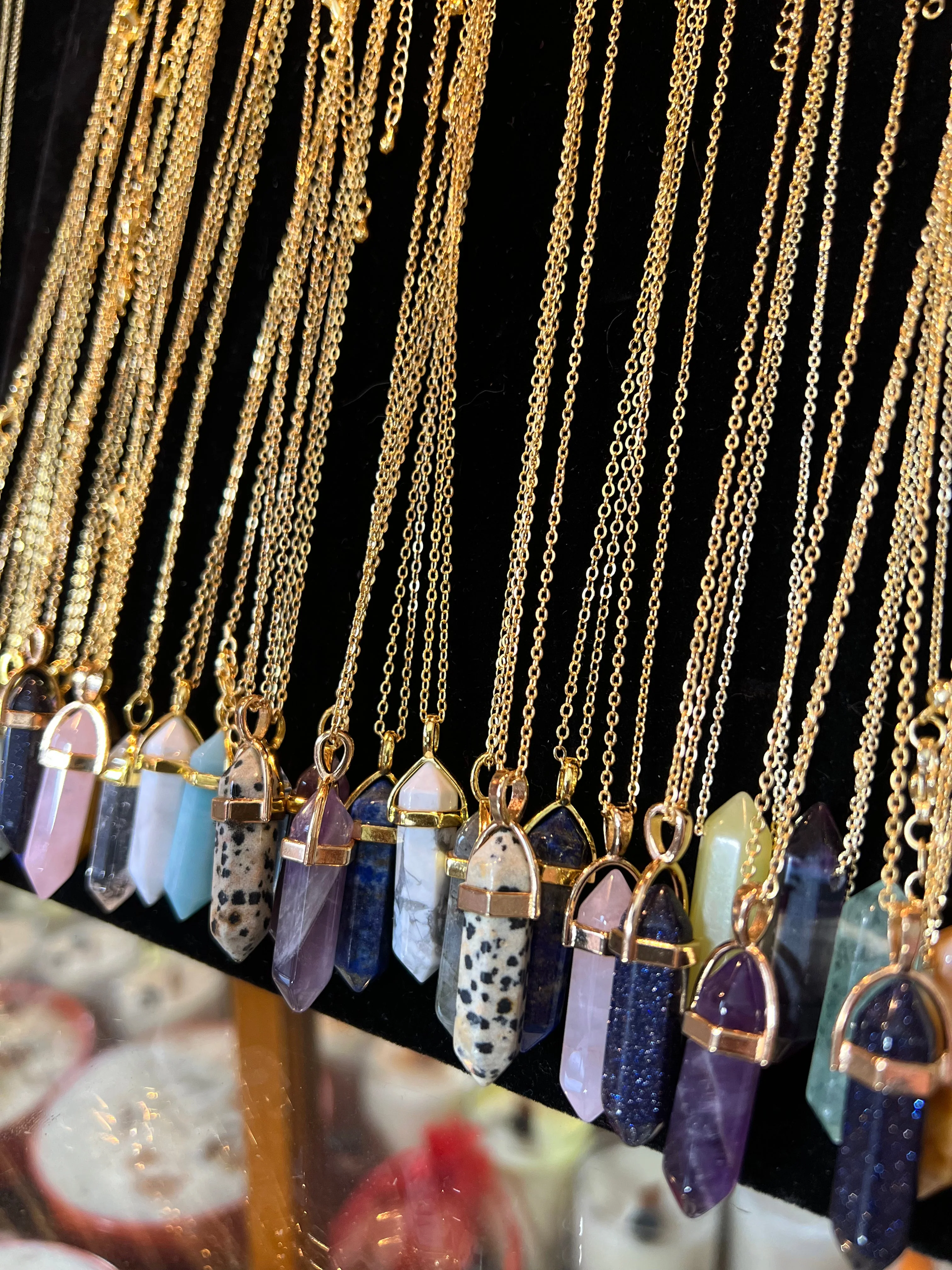 Classic Hexagon healing crystal necklaces - Gold chain - Image 5