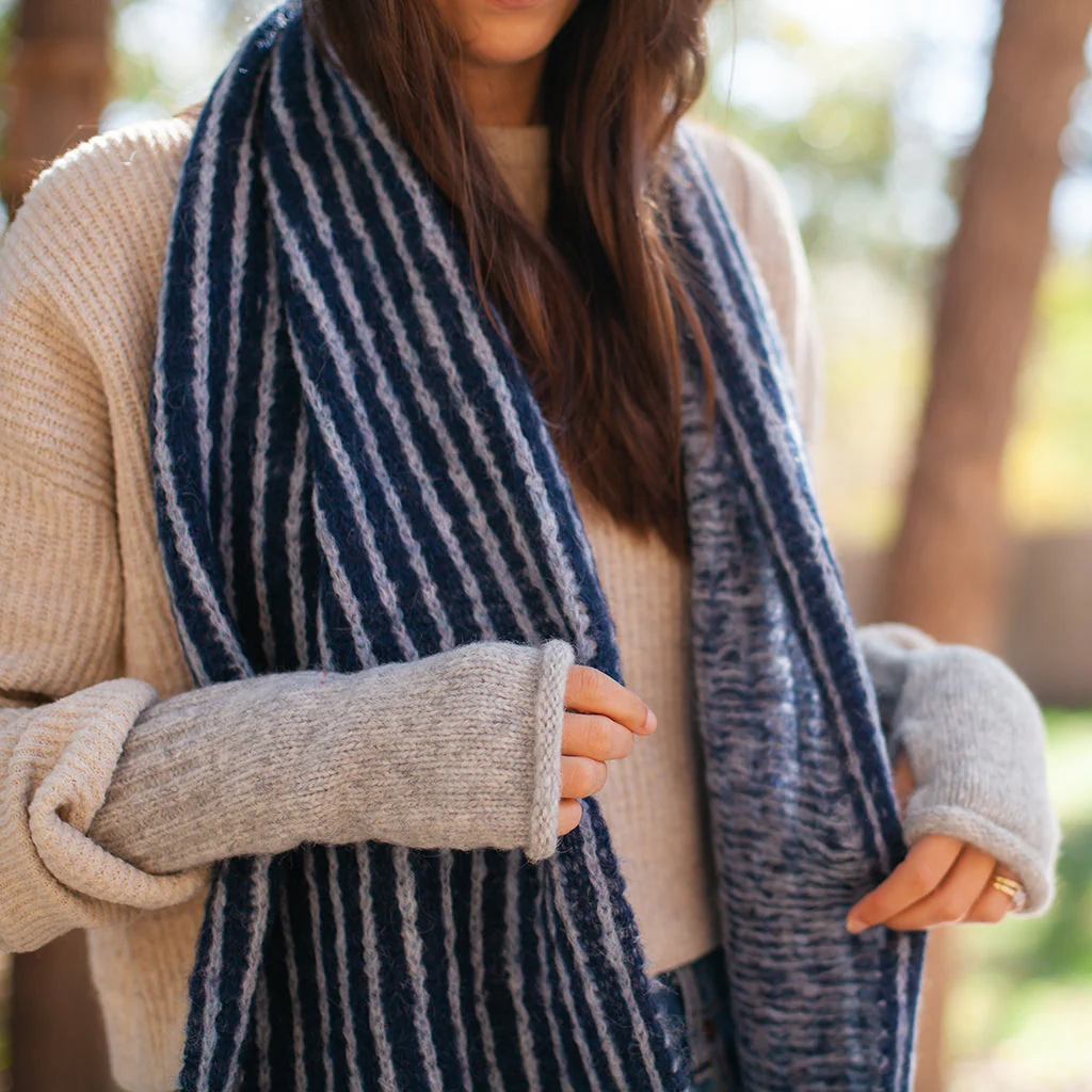Coastal Stripe Alpaca Scarf - Image 2