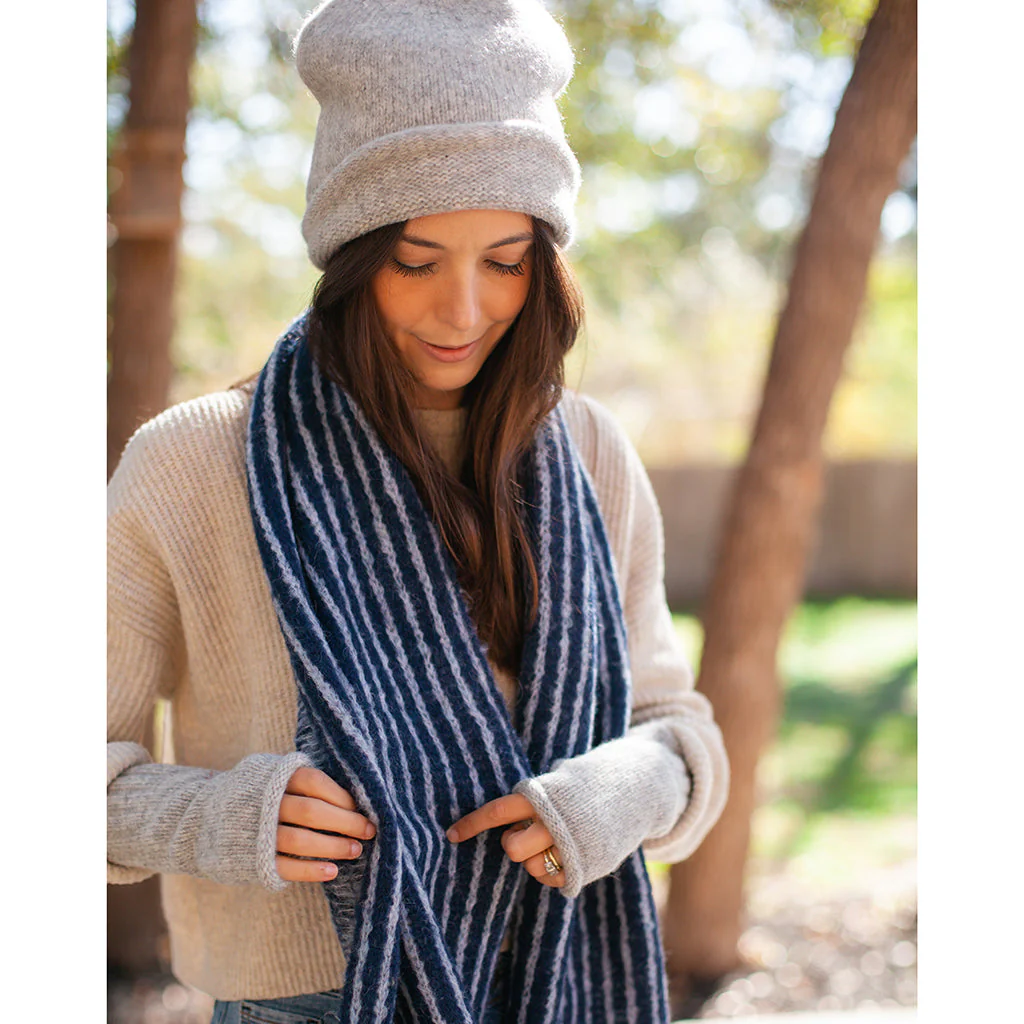 Coastal Stripe Alpaca Scarf - Image 6