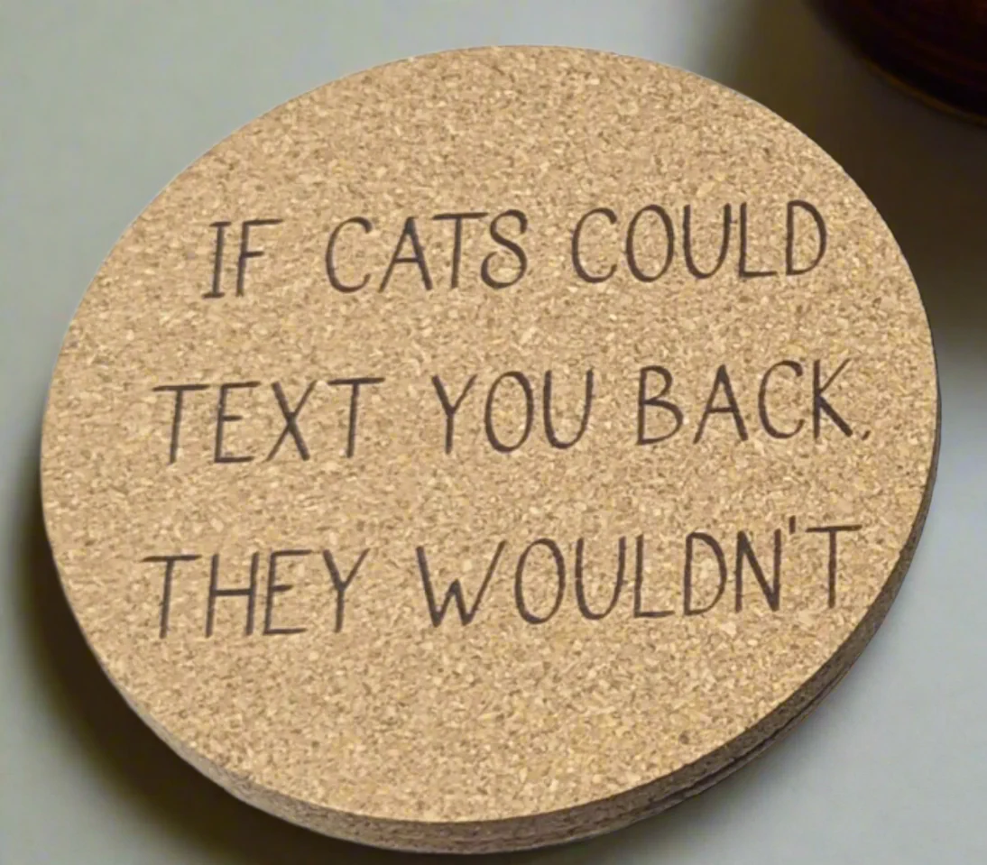 Coaster: cork coasters - dog lover/cat lover sayings - Image 11