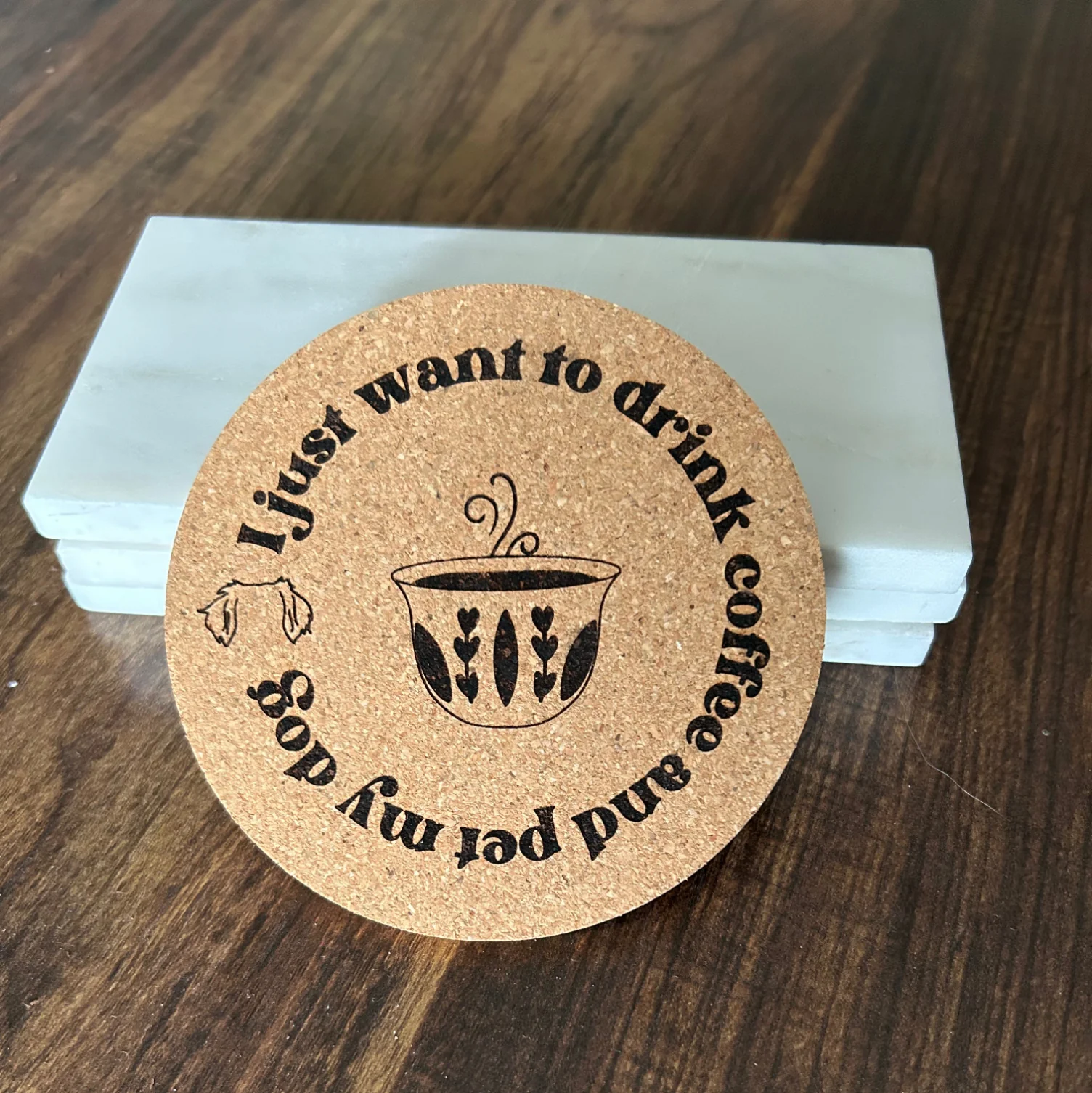 Coaster: cork coasters - dog lover/cat lover sayings - Image 12
