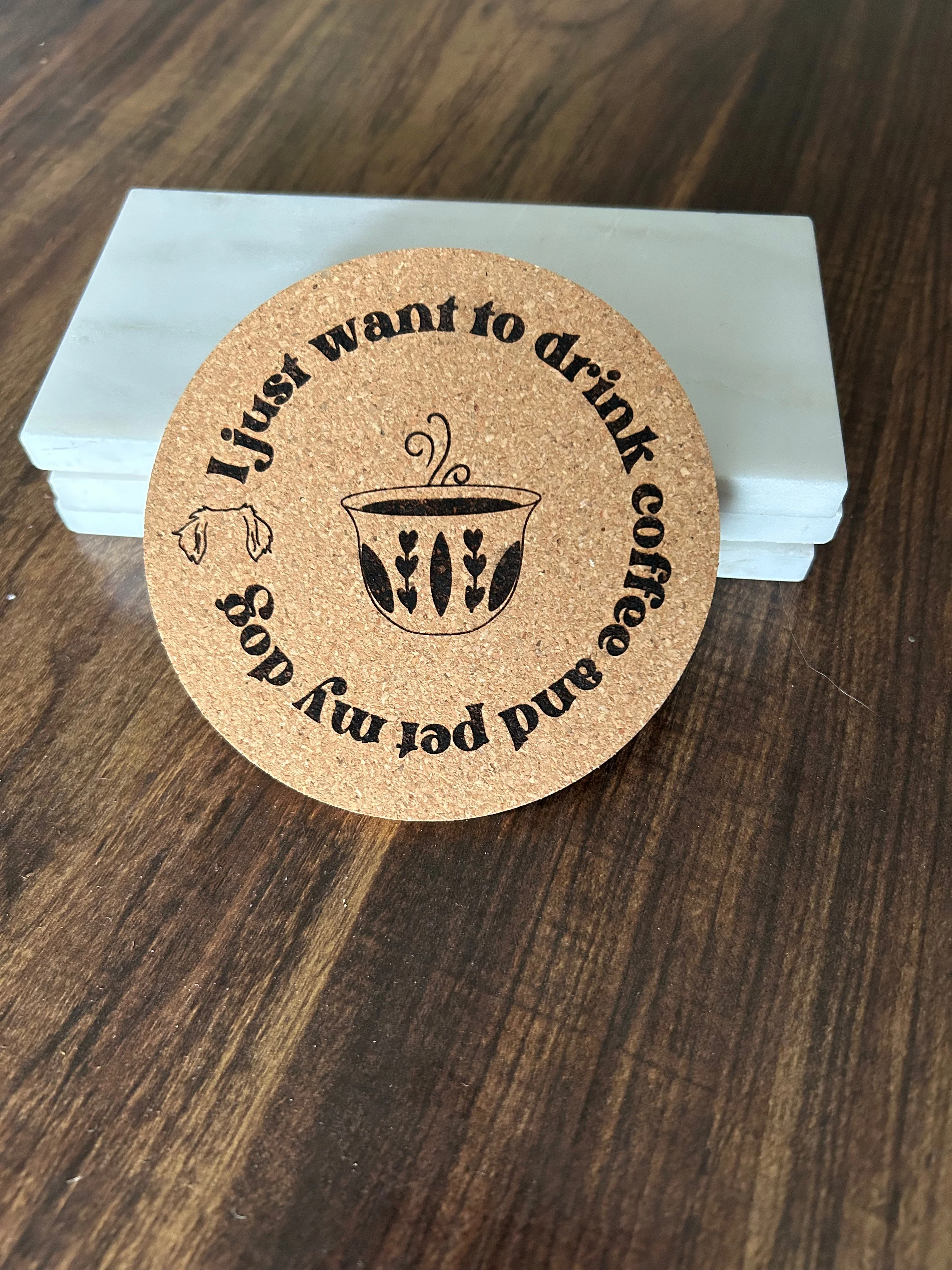 Coaster: cork coasters - dog lover/cat lover sayings - Image 8