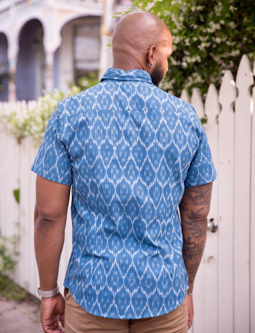 Cobalt Blue Men's Button Down Shirt - Image 2