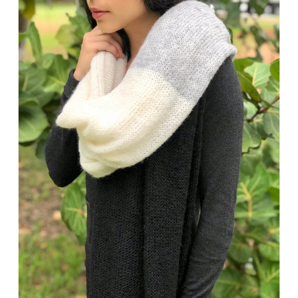 Color Block Alpaca Wrap Scarf - Image 3