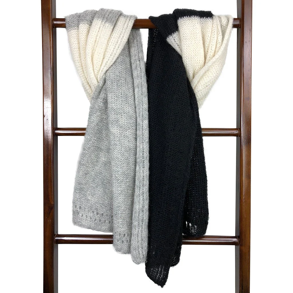 Color Block Alpaca Wrap Scarf - Image 5