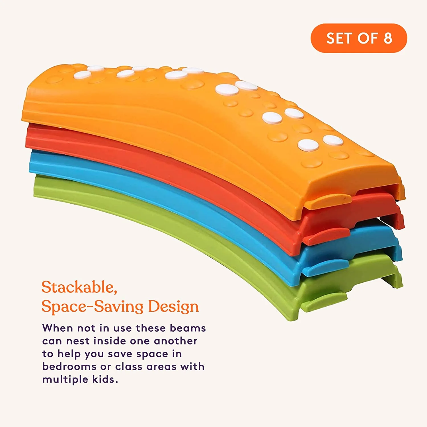 Colored Wavy Circle Balance Beams Stepping Stones for Kids, 8 Pc. Set - Image 3