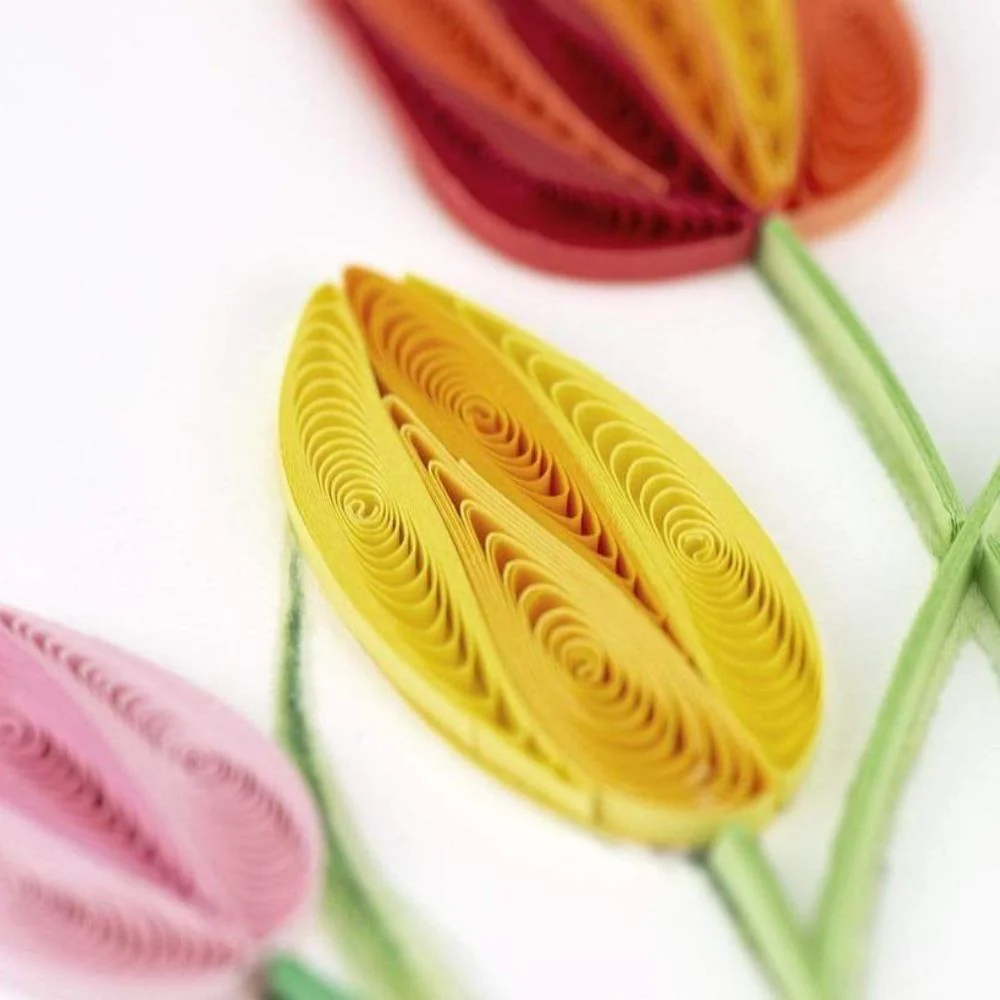 Colorful Tulips Quilled Greeting Card - Image 2