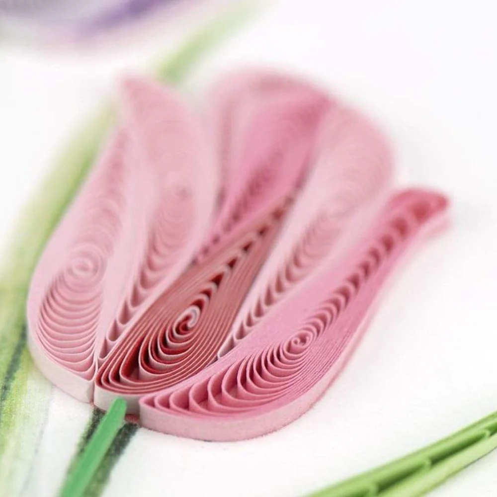 Colorful Tulips Quilled Greeting Card - Image 4