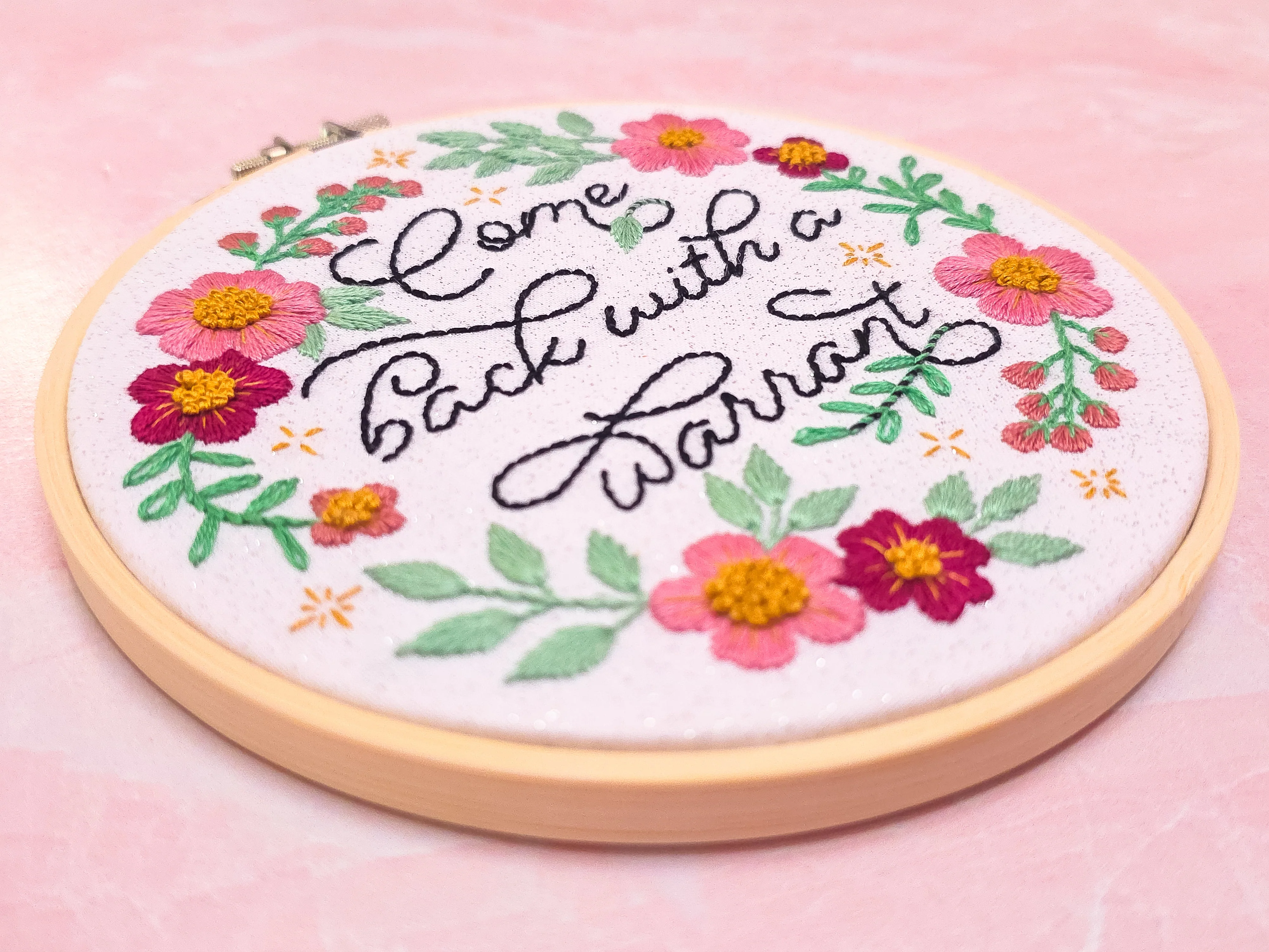 Come Back With a Warrant Embroidery Kit - Beginner Friendly - Image 4