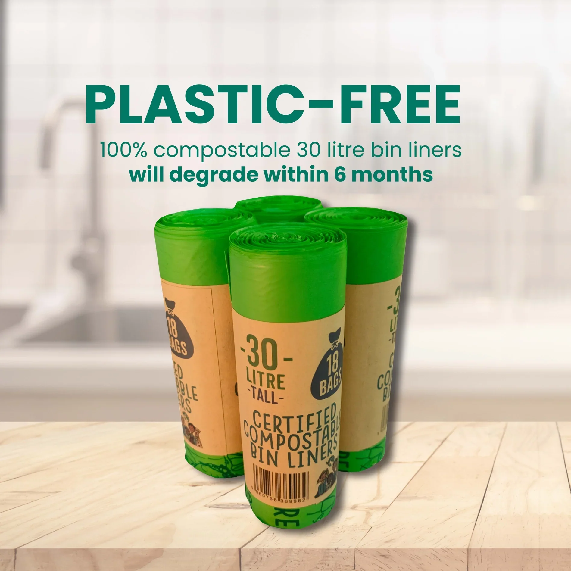 Compostable Bin Liners (8 gallon) | 1 roll of 18 bags - Image 4