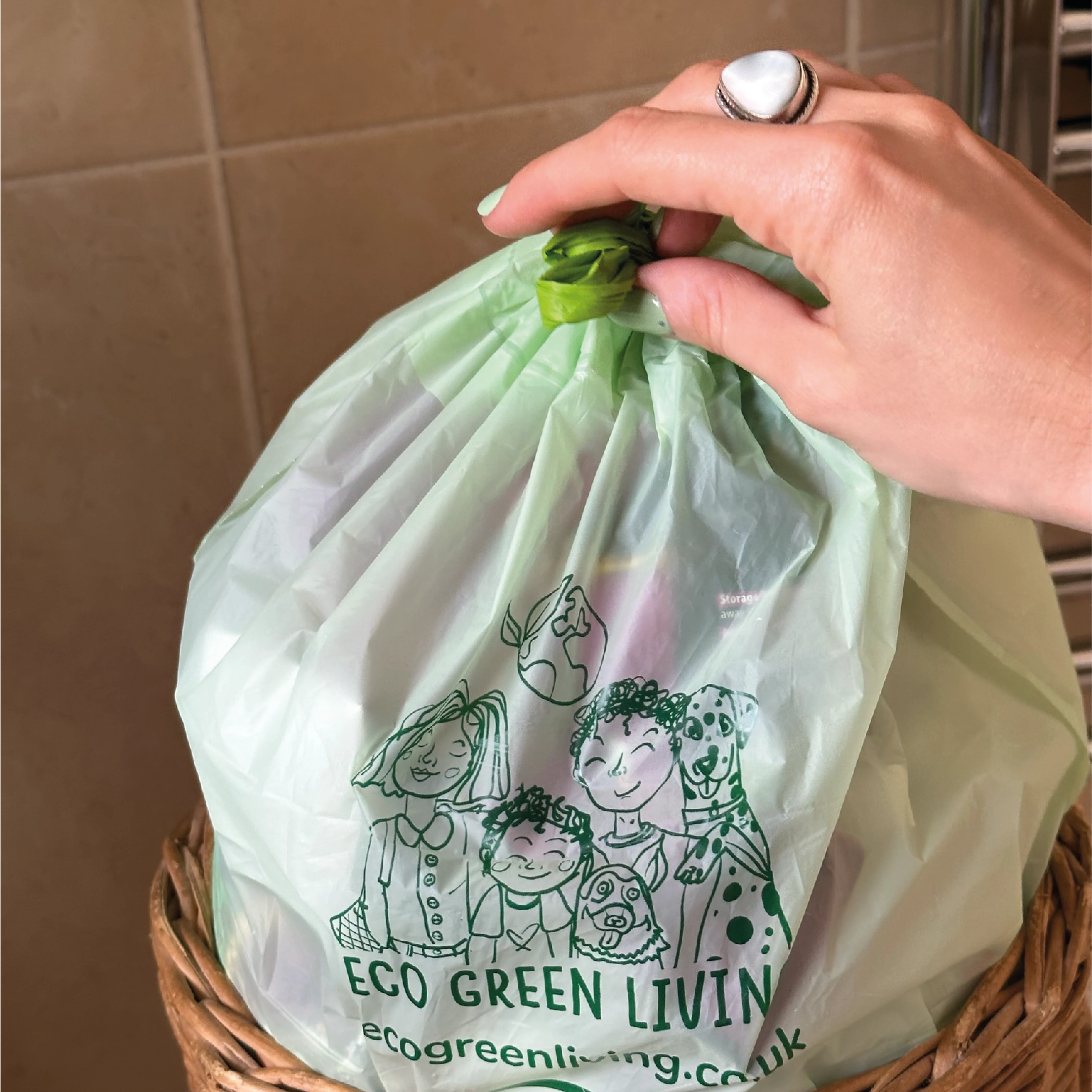 Compostable Drawstring Bin Bags | 2 Gallon (25 bags) - Image 7