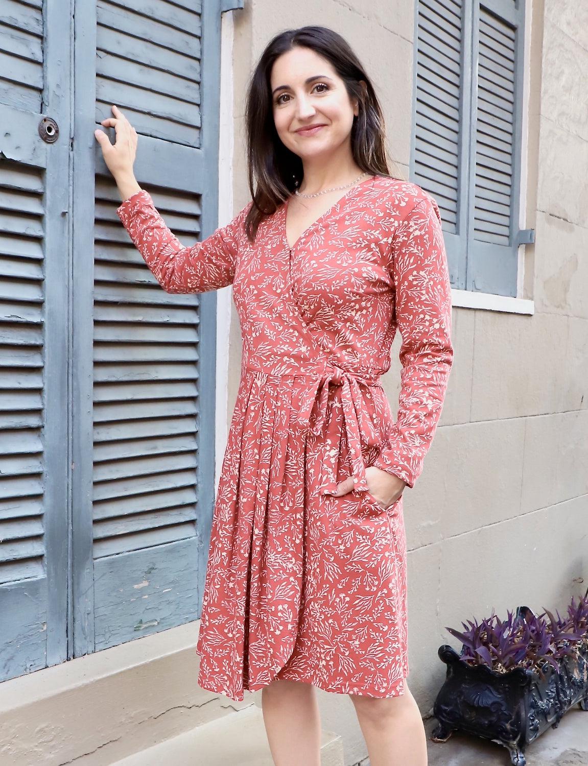 Cranberry Organic Wrap Dress - Image 2