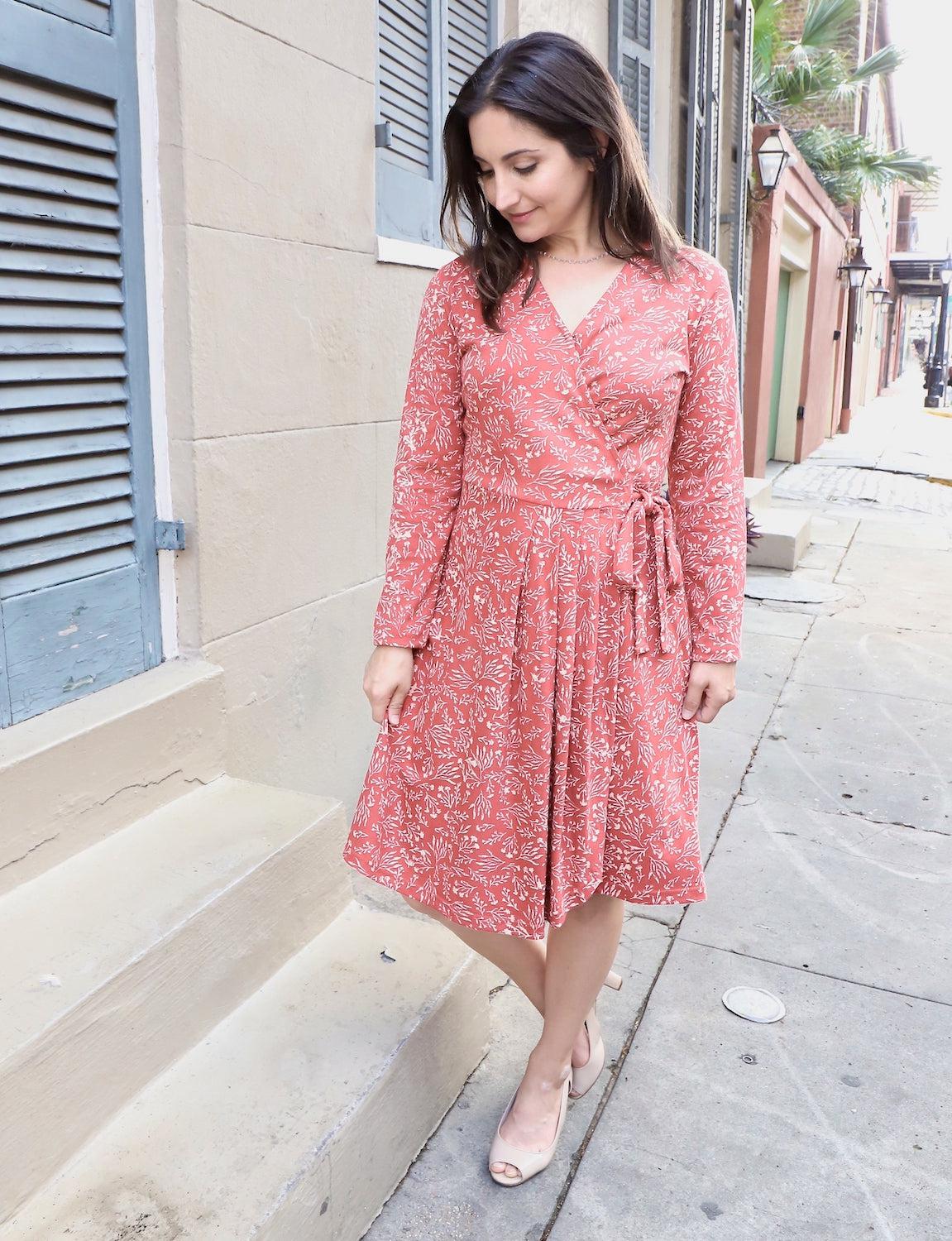 Cranberry Organic Wrap Dress - Image 4