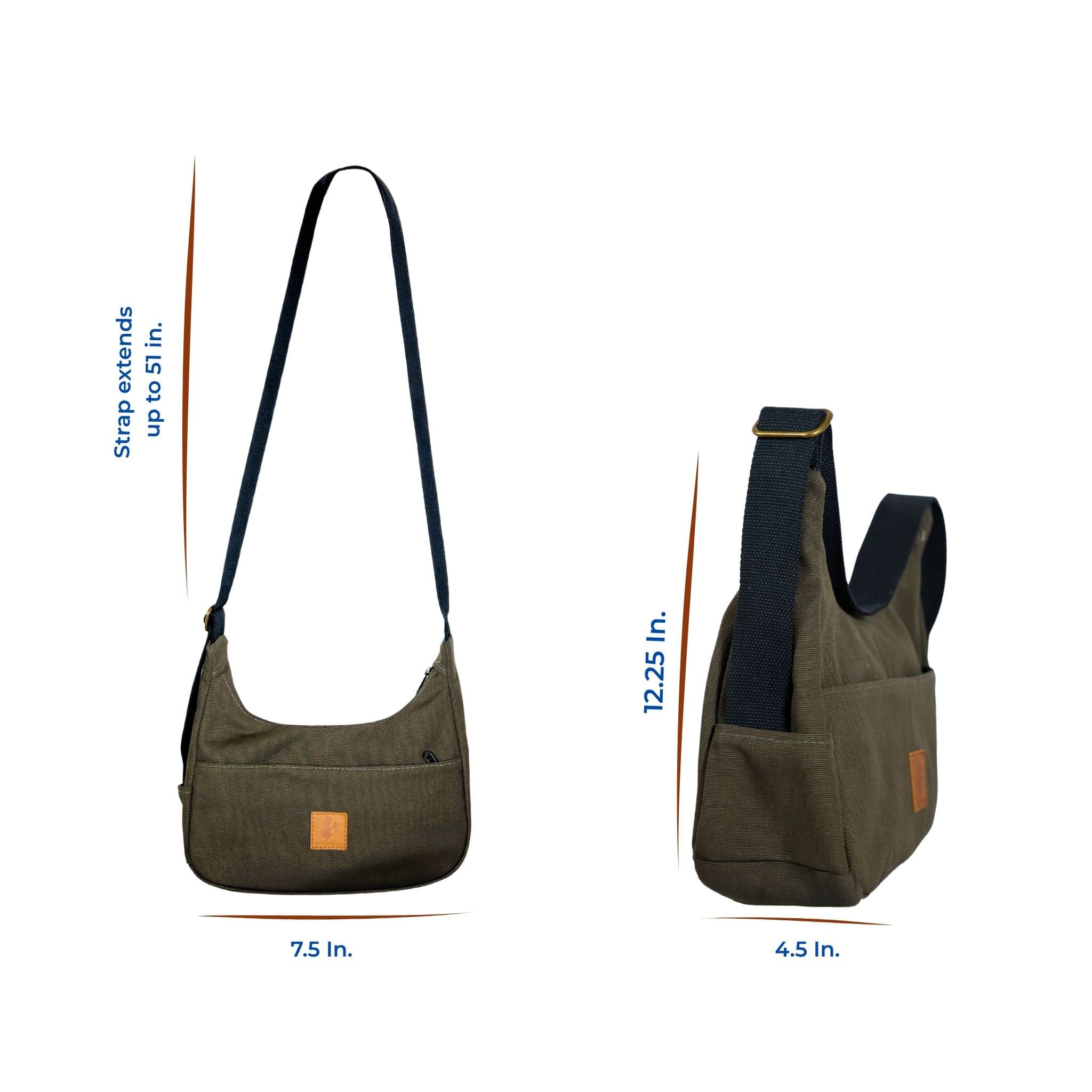 Crescent Canvas Crossbody Shoulder Bag for Women - Image 6